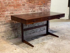 Danish Modern Rosewood Cantilever Executive Desk by Georg Petersens