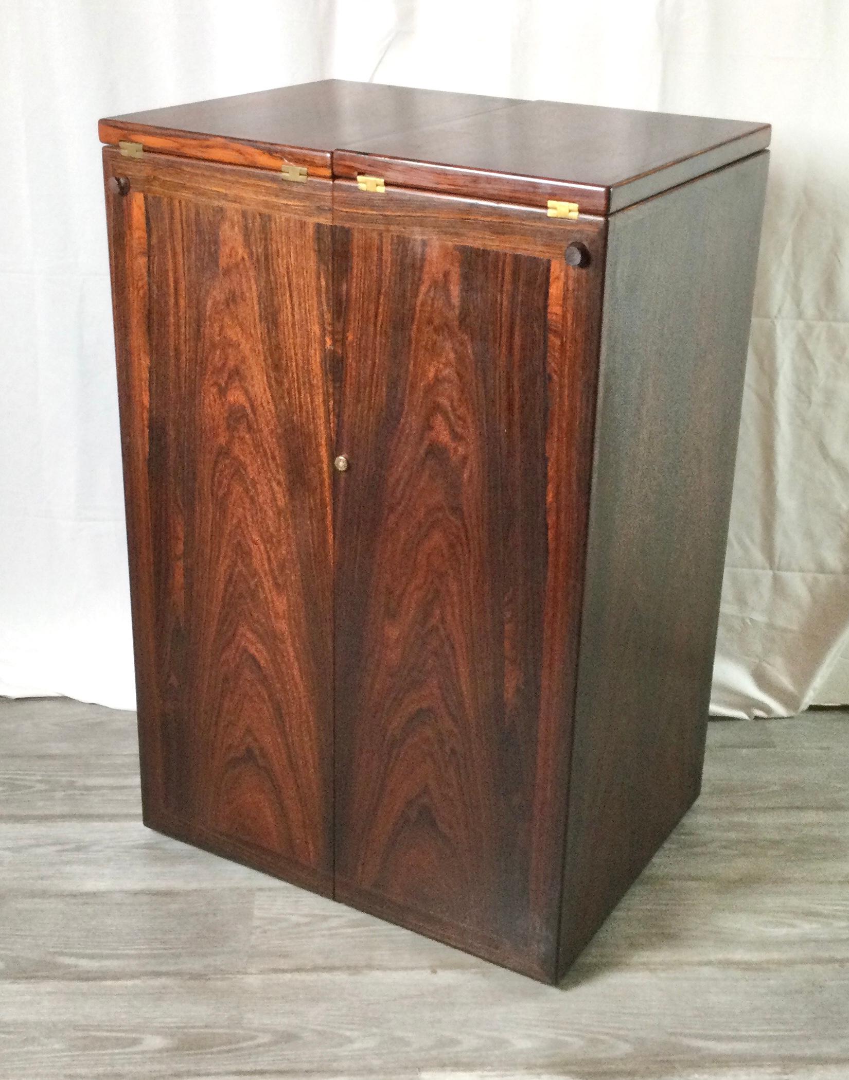 20th Century Danish Modern Rosewood Captains Bar by Reno Wahl Iversen Made by Dyrlund