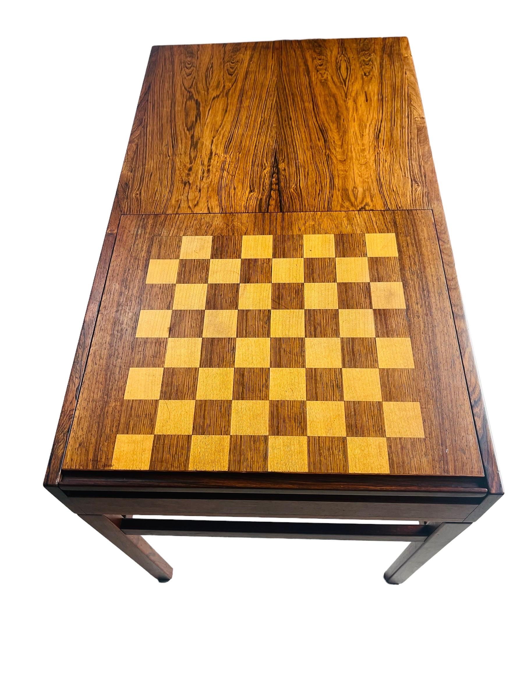 Mid-Century Modern Danish Modern Rosewood Chess/Game Table by Illum Wikkelsø