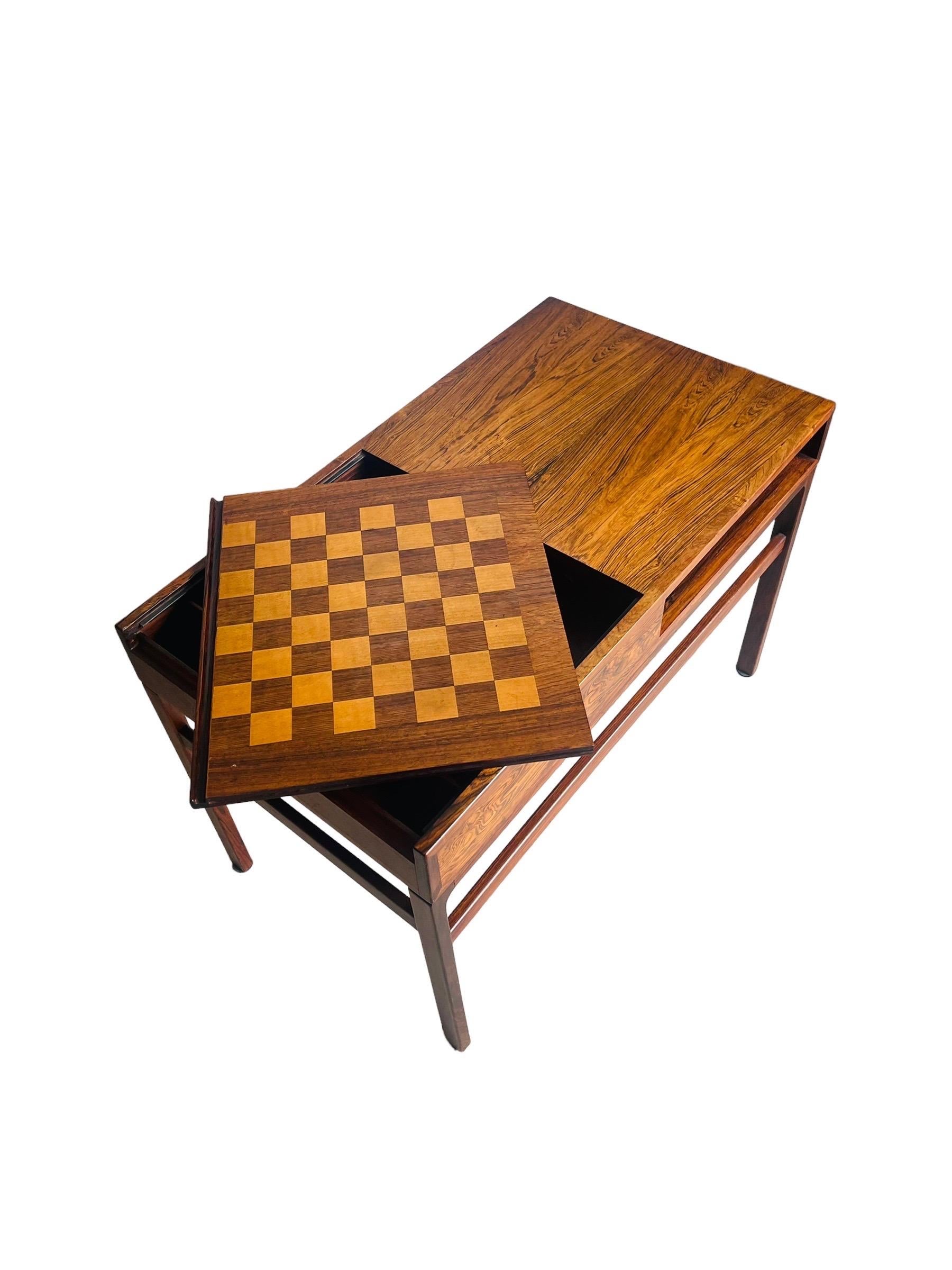 20th Century Danish Modern Rosewood Chess/Game Table by Illum Wikkelsø