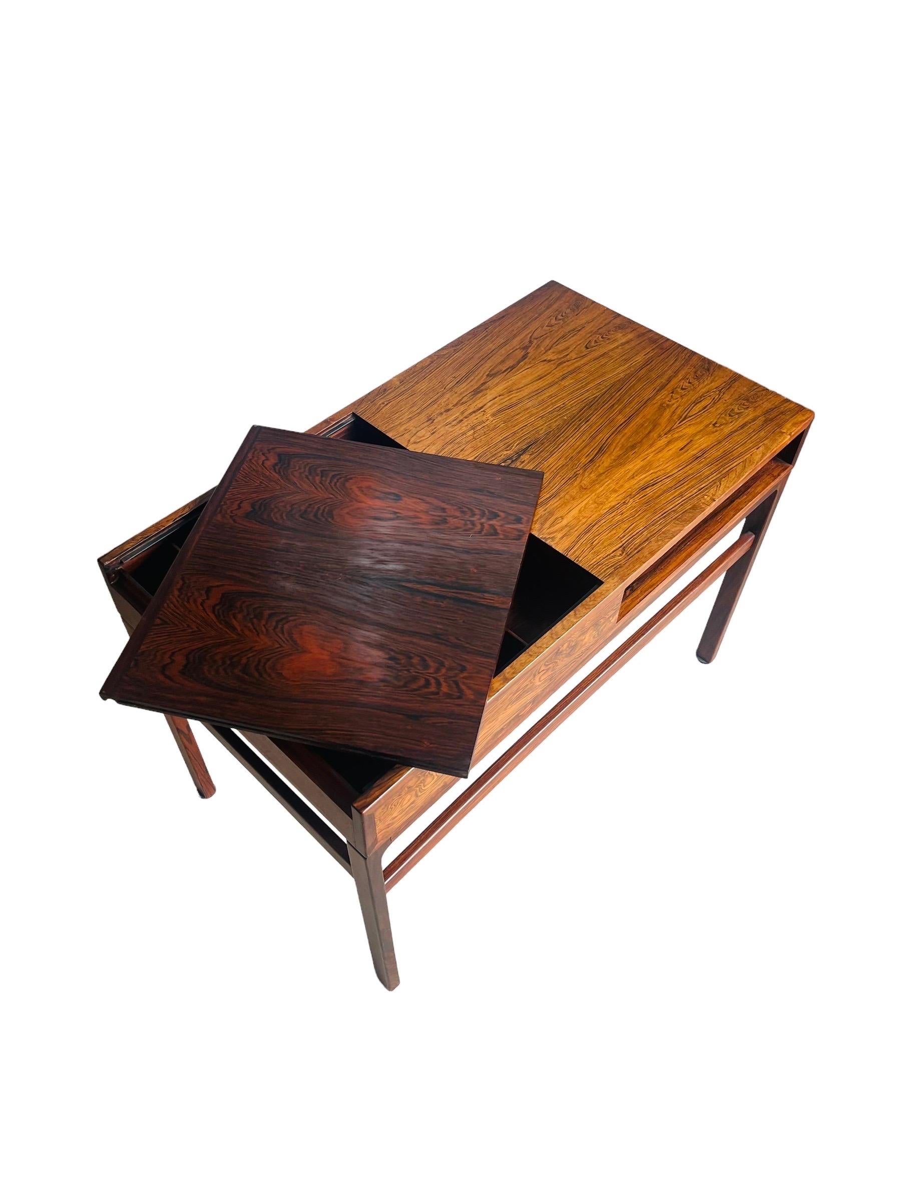 Danish Modern Rosewood Chess/Game Table by Illum Wikkelsø 1