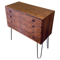 Danish Modern Rosewood Chest of Drawers with Hairpin Legs