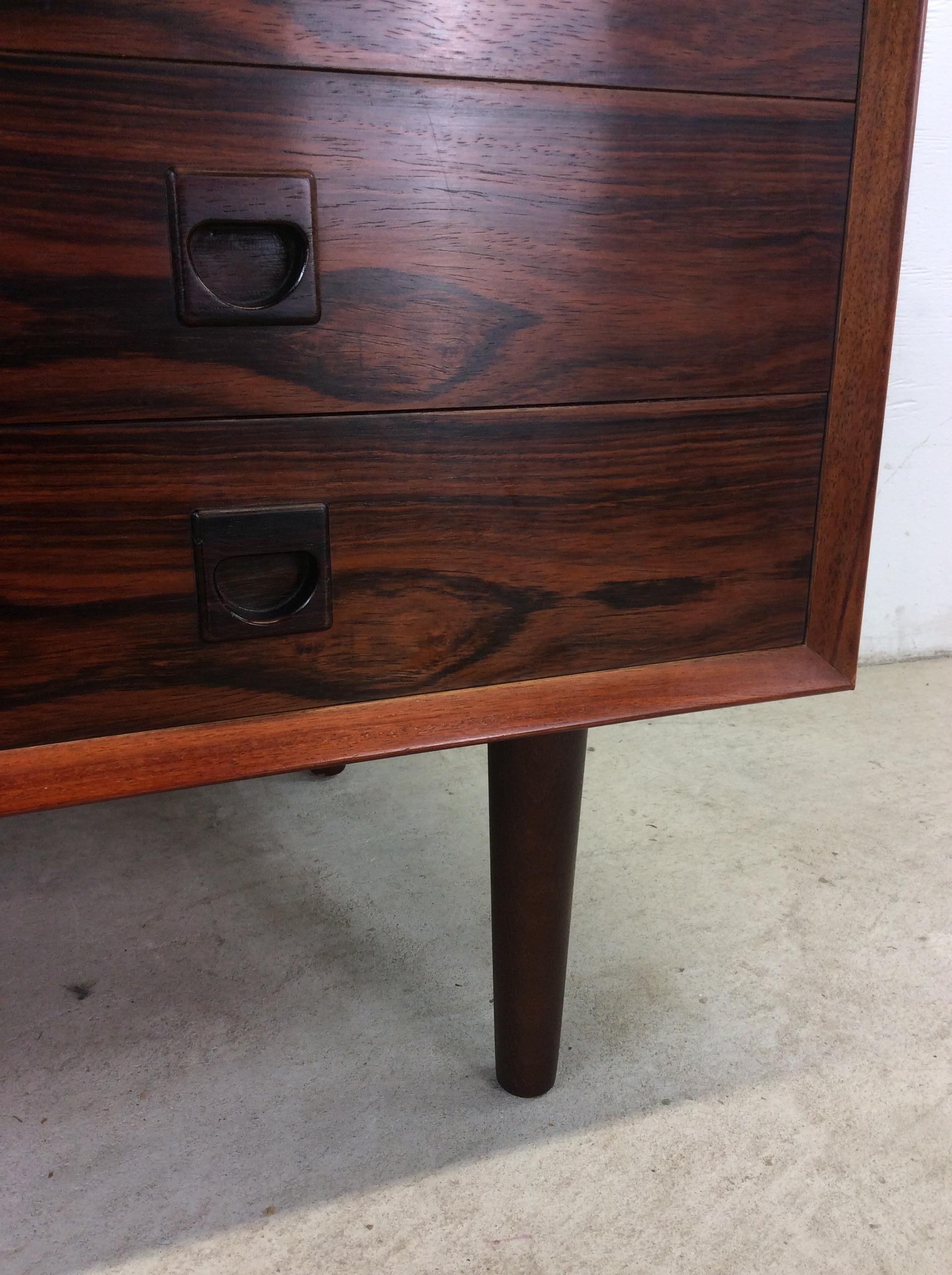 Danish Modern Rosewood Chest of Drawers with Tapered Legs For Sale 9