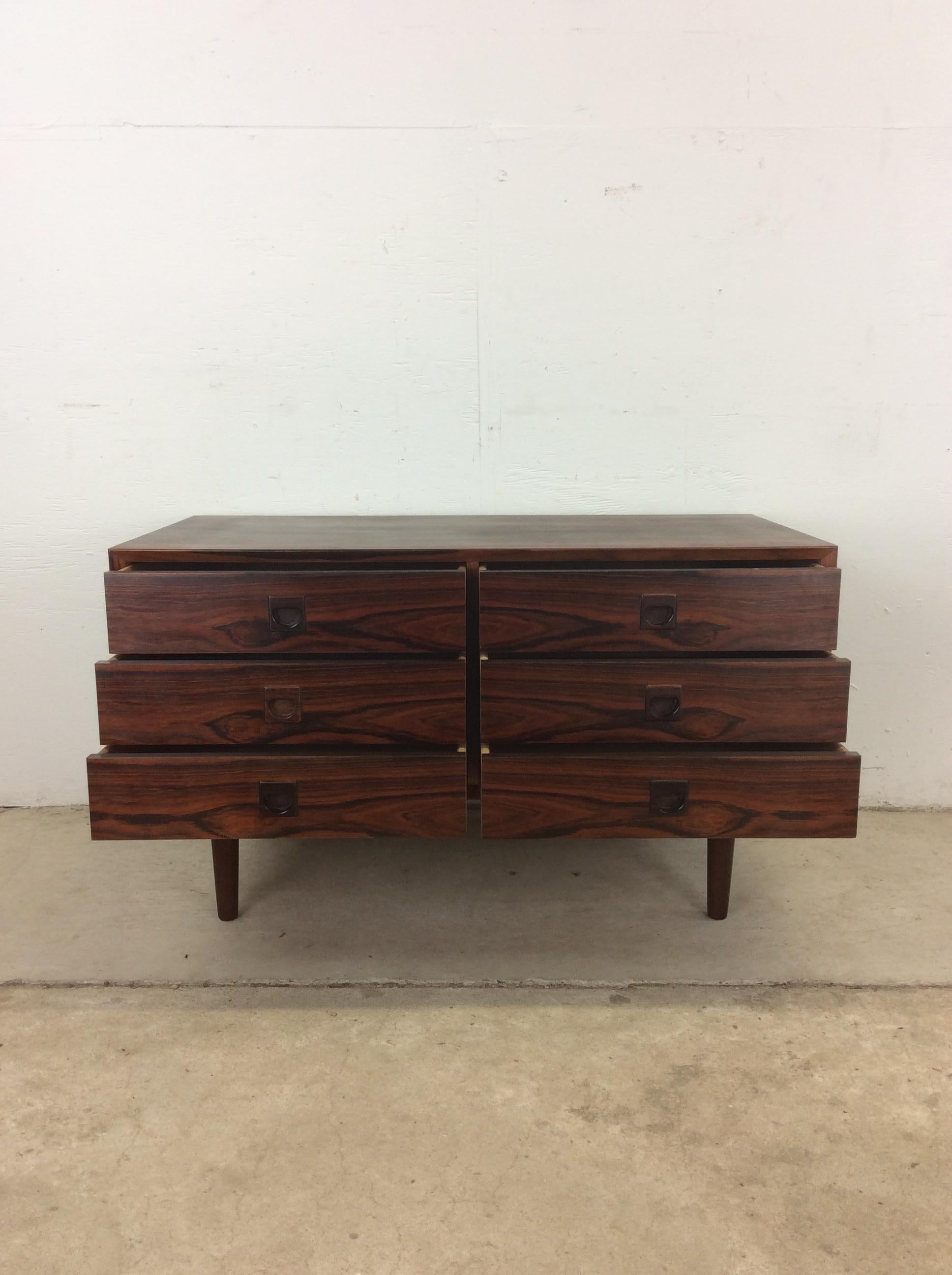 20th Century Danish Modern Rosewood Chest of Drawers with Tapered Legs For Sale