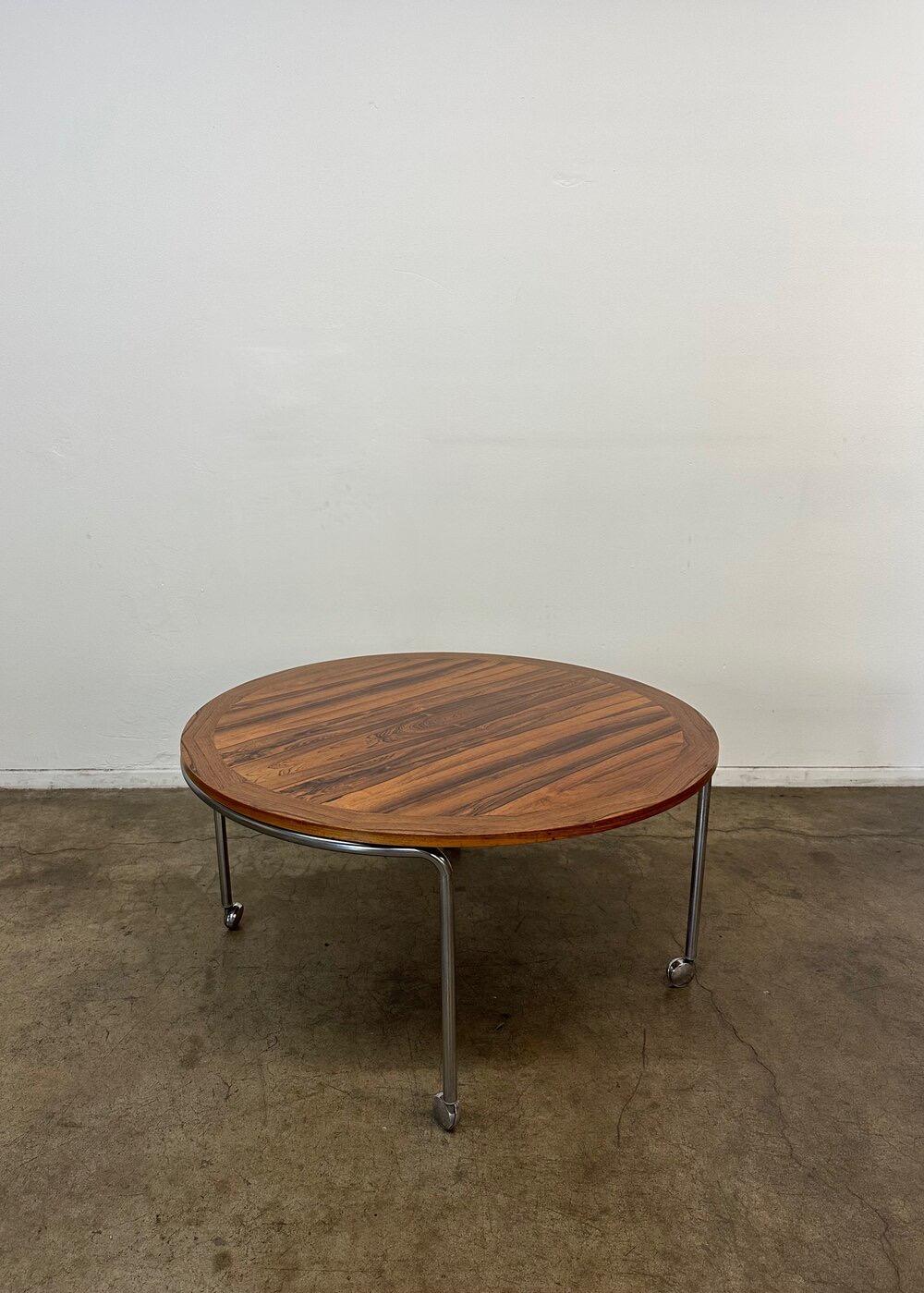 Scandinavian Modern Danish Modern Rosewood & Chrome Coffee Table  For Sale