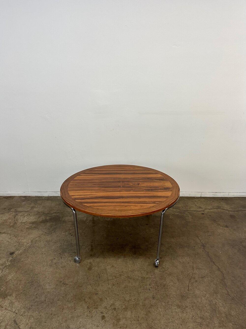 Unknown Danish Modern Rosewood & Chrome Coffee Table  For Sale
