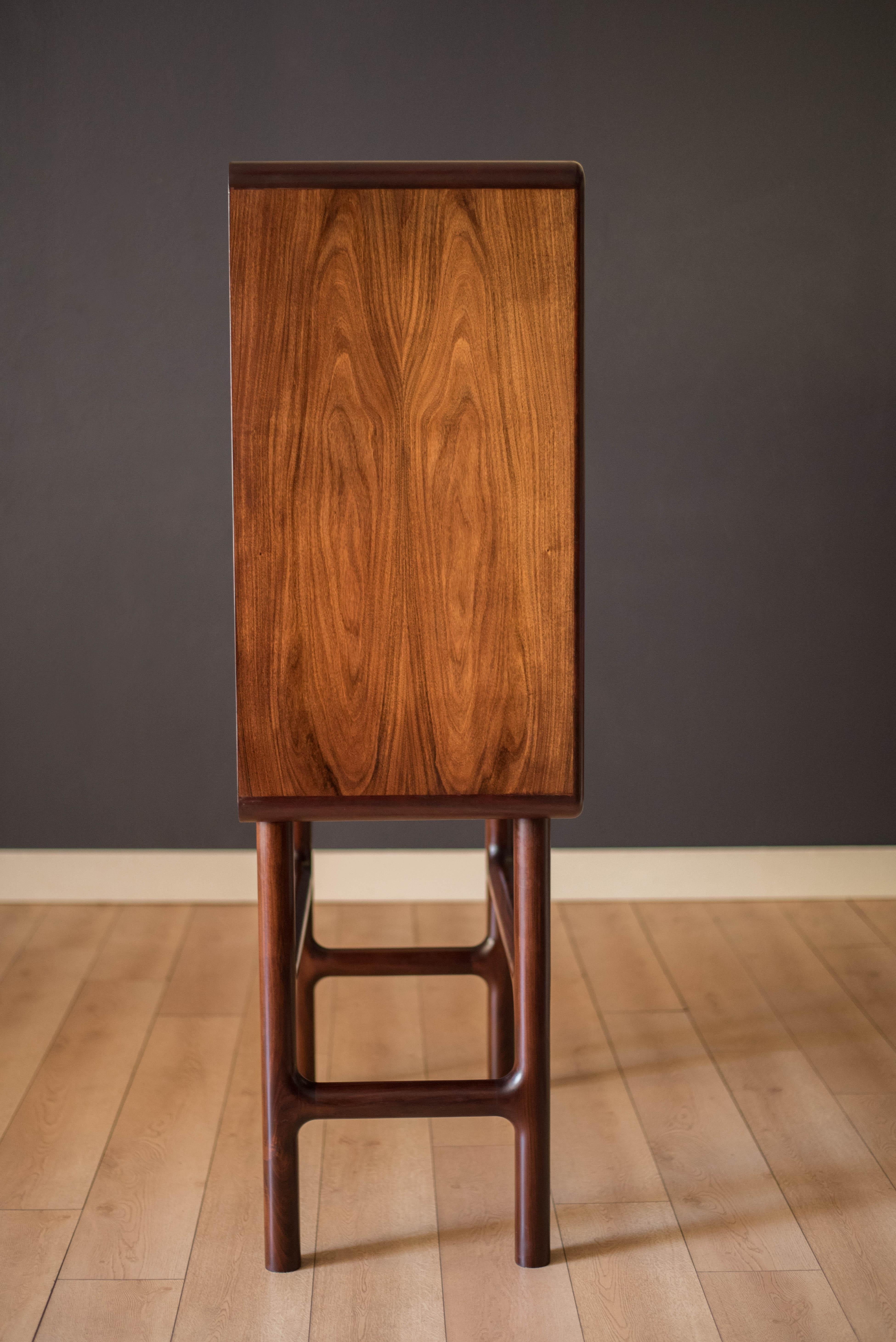 Late 20th Century Danish Modern Rosewood Cocktail Dry Bar Storage Cabinet For Sale