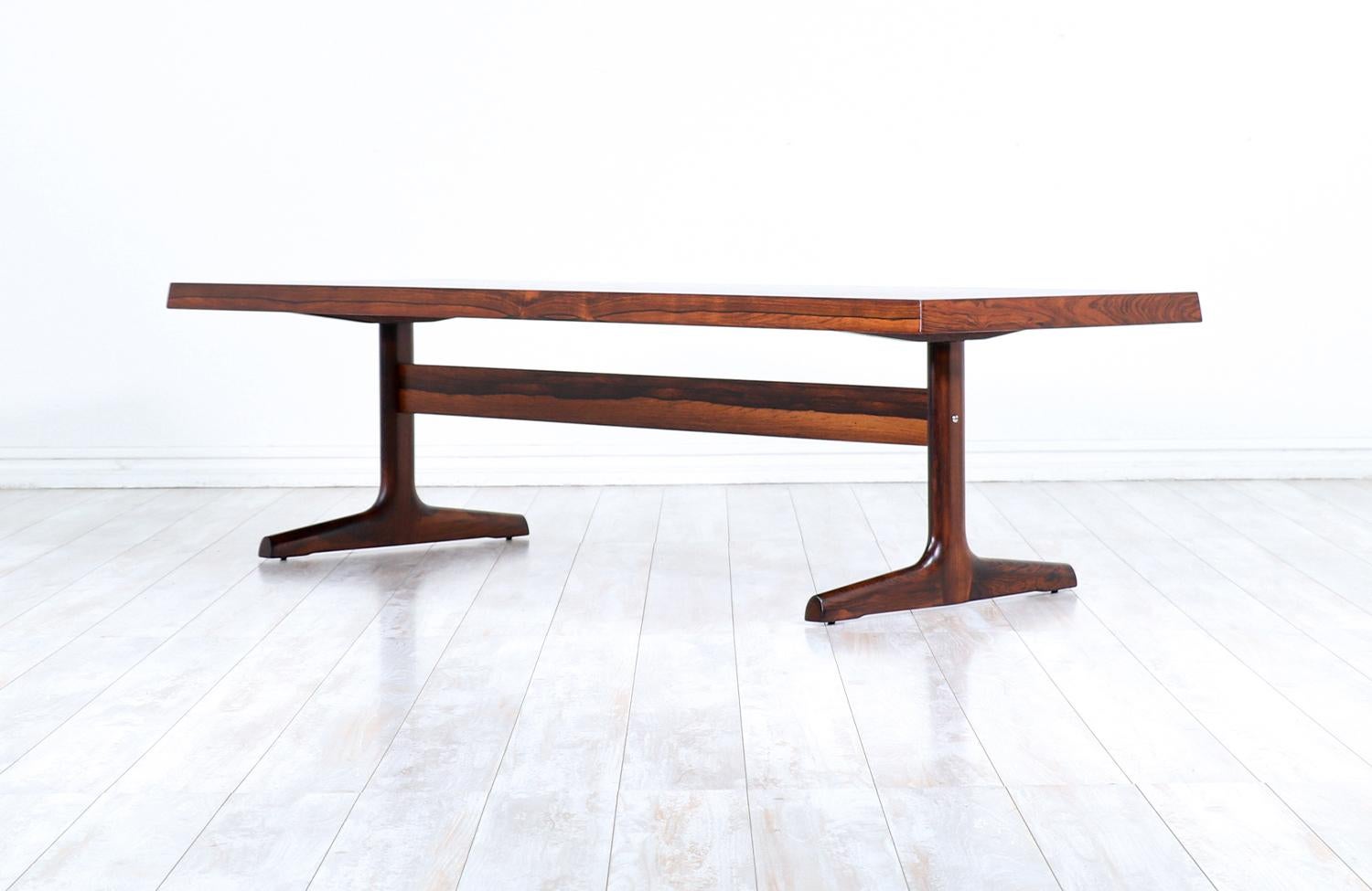 Danish Modern Rosewood Coffee Table by Dansk Design In Excellent Condition In Los Angeles, CA