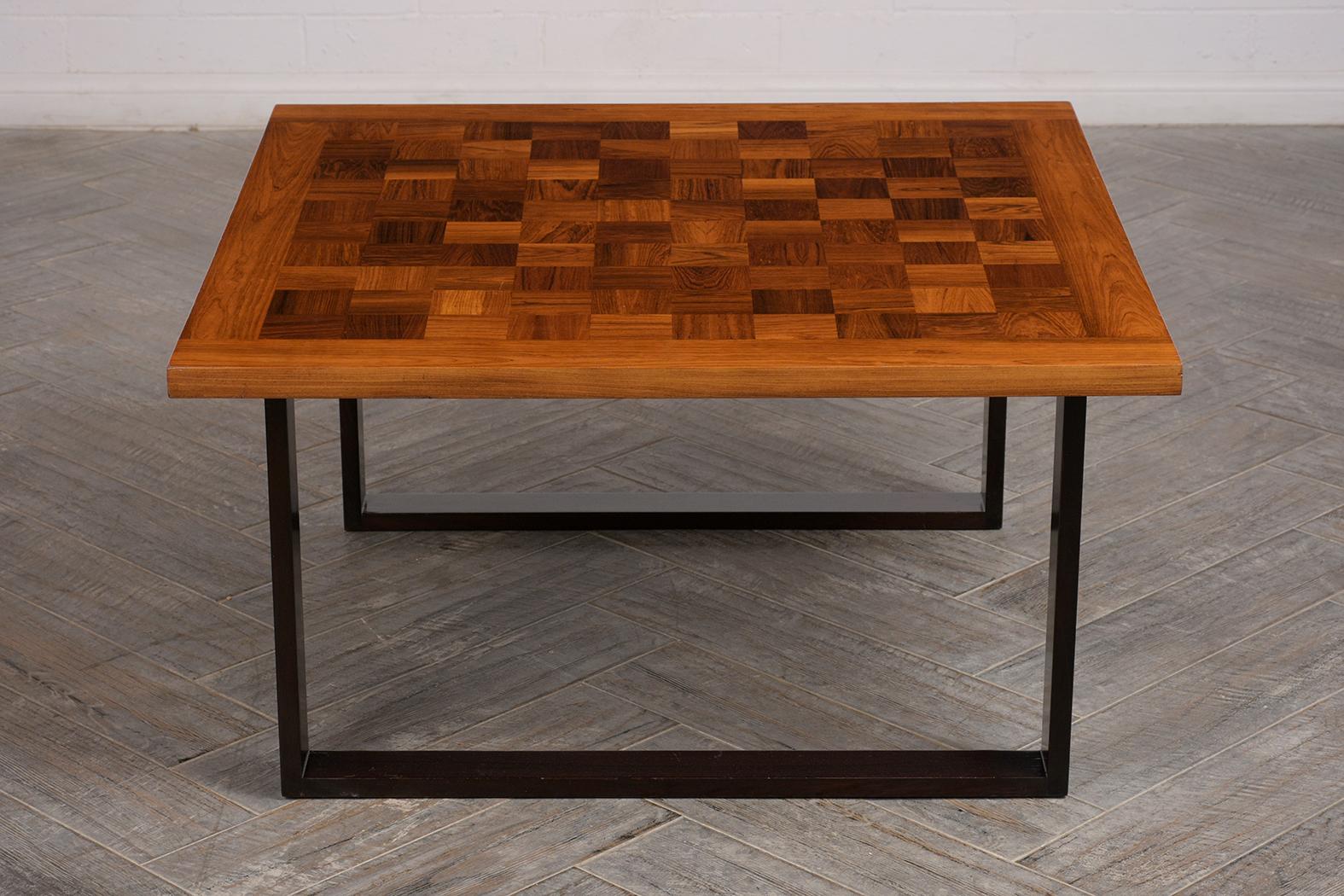 Danish Mid-Century Modern Square Coffee Table In Good Condition In Los Angeles, CA