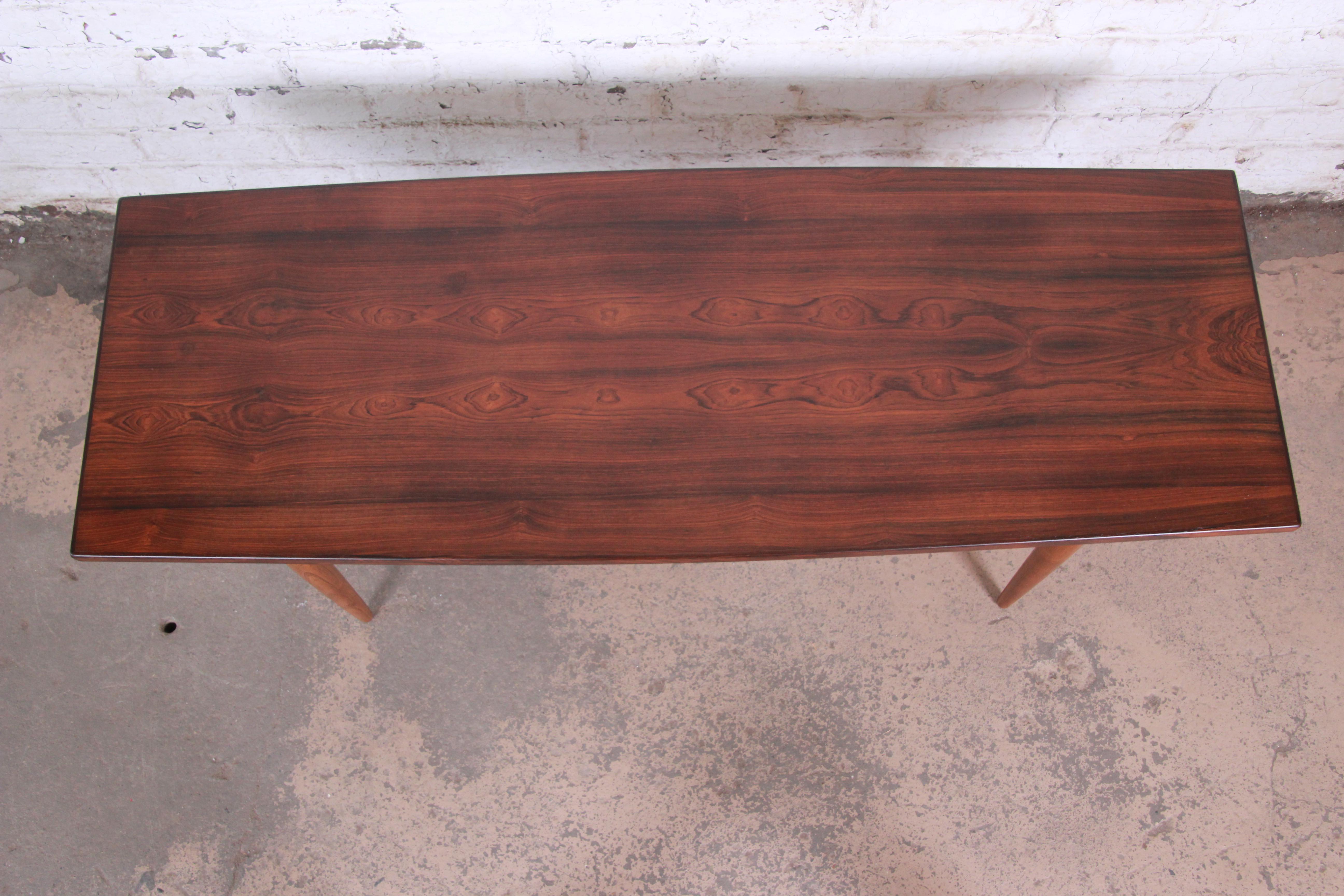 Danish Modern Rosewood Coffee Table, Newly Refinished 1