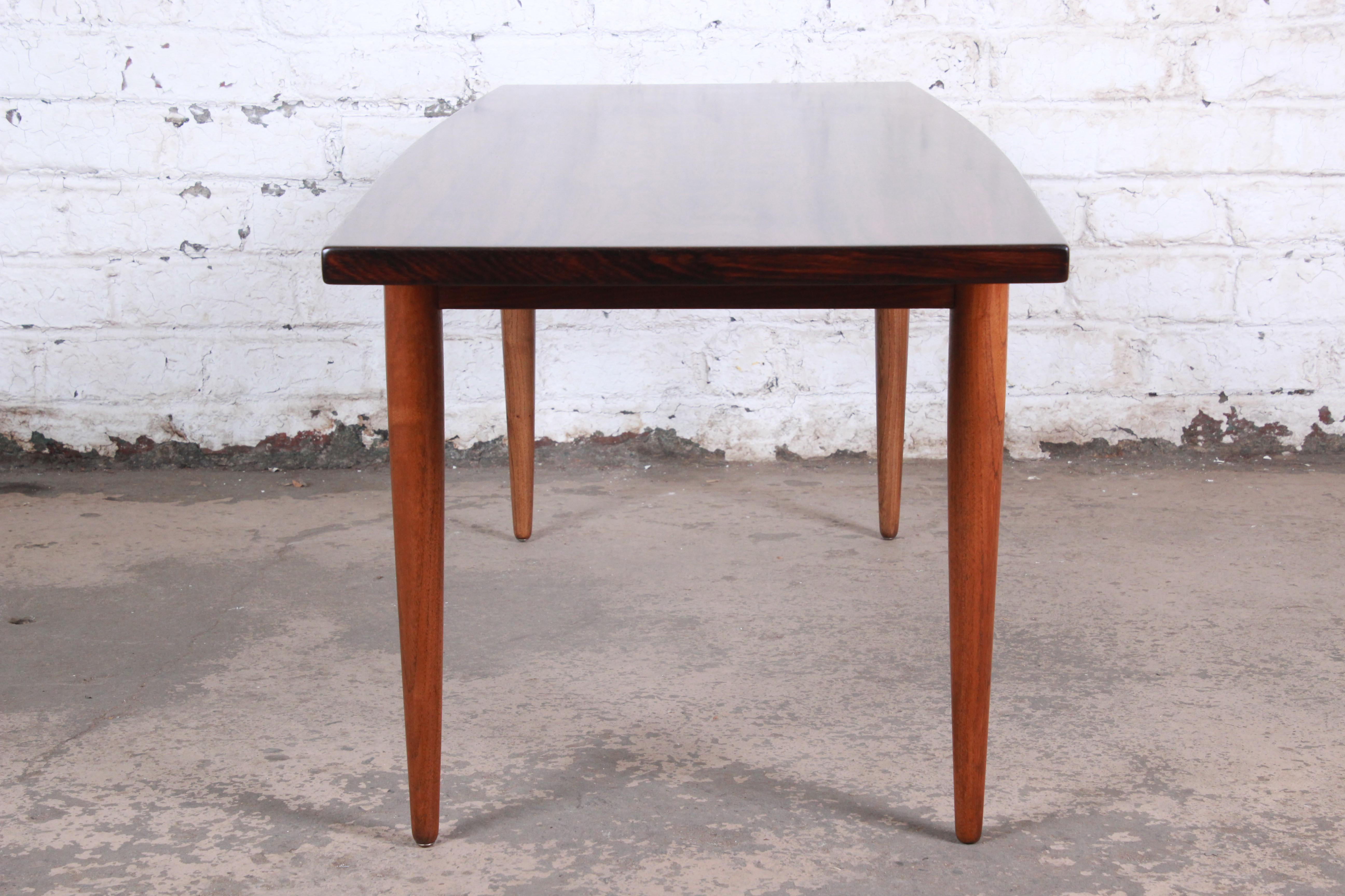 Danish Modern Rosewood Coffee Table, Newly Refinished 3