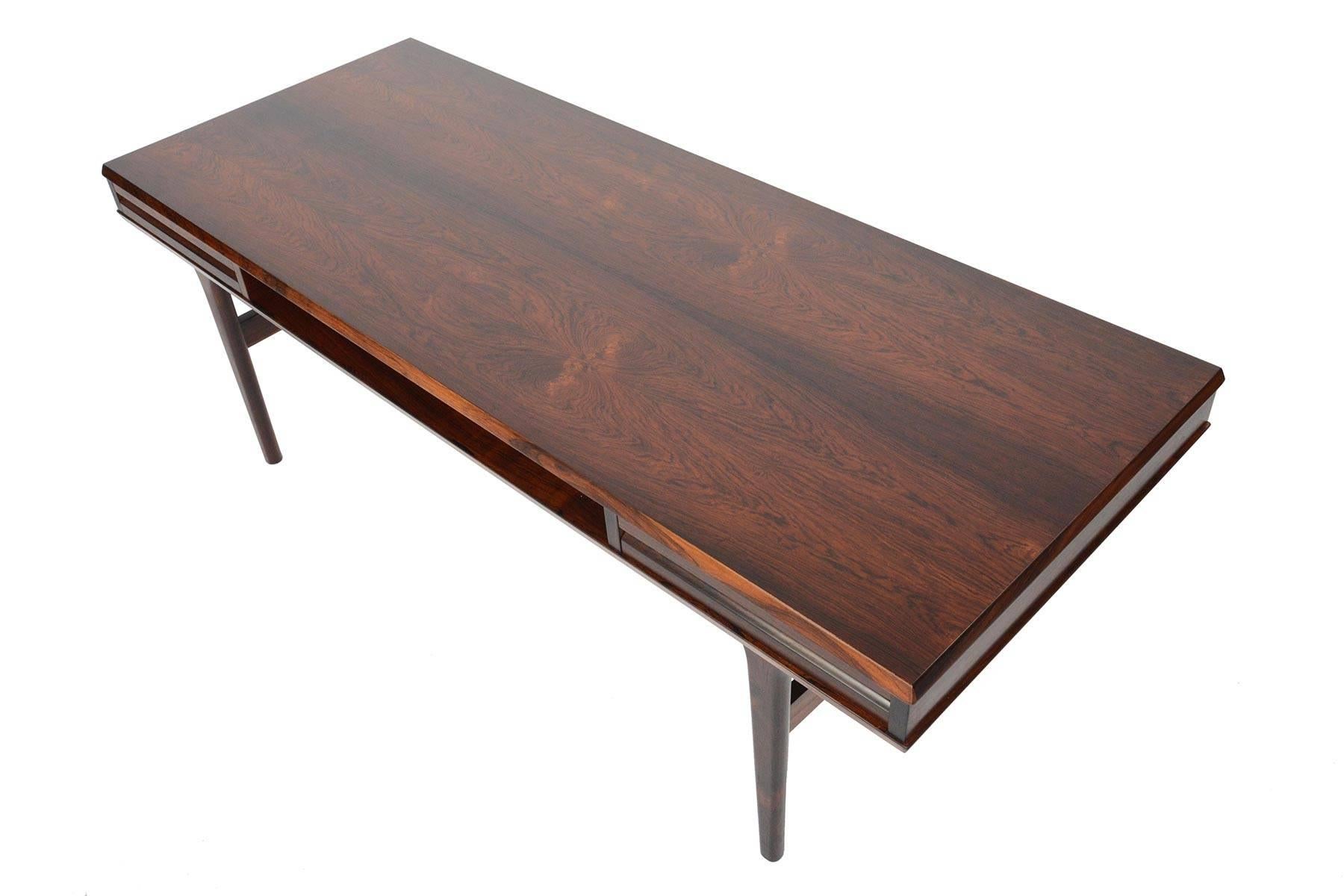 20th Century Danish Modern Rosewood Coffee Table with Drawers