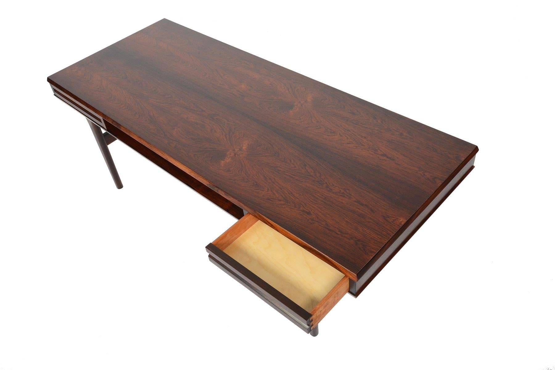 Danish Modern Rosewood Coffee Table with Drawers 1