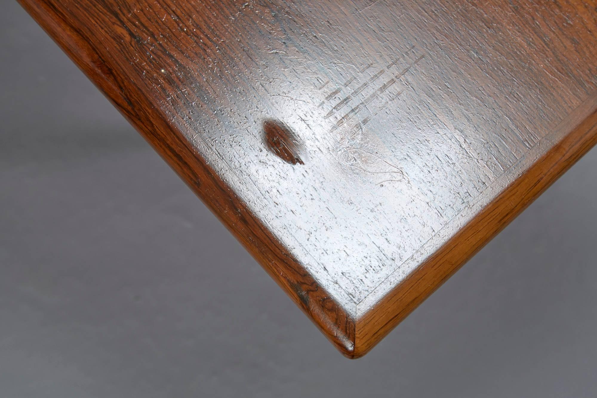 Danish Modern Rosewood Coffee Table with Shelf, Gern Møbelfabrik, Denmark In Good Condition In Belmont, MA