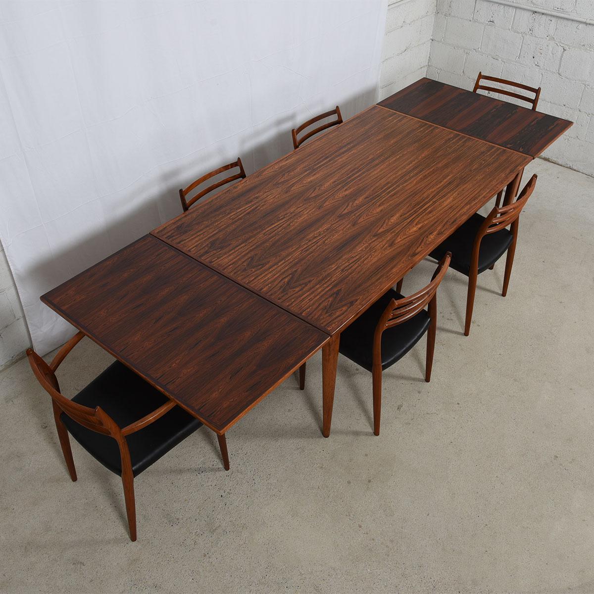 Table de salle à manger Colossal danoise moderne en bois de rose en vente 2