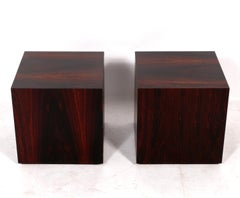 Danish Modern Rosewood Cube End or Side Tables or Stools