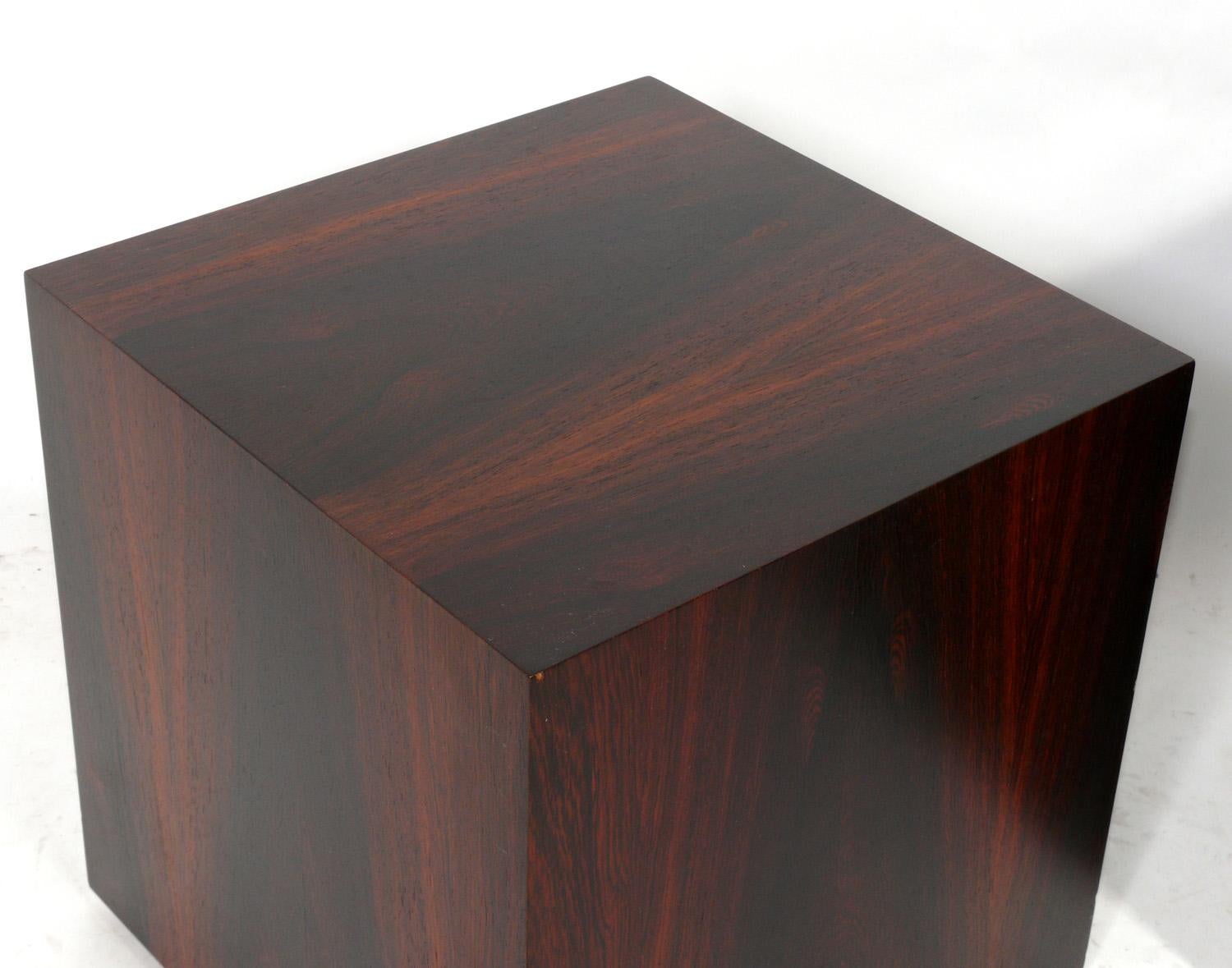 Mid-Century Modern Danish Modern Rosewood Cube End or Side Tables or Stools For Sale