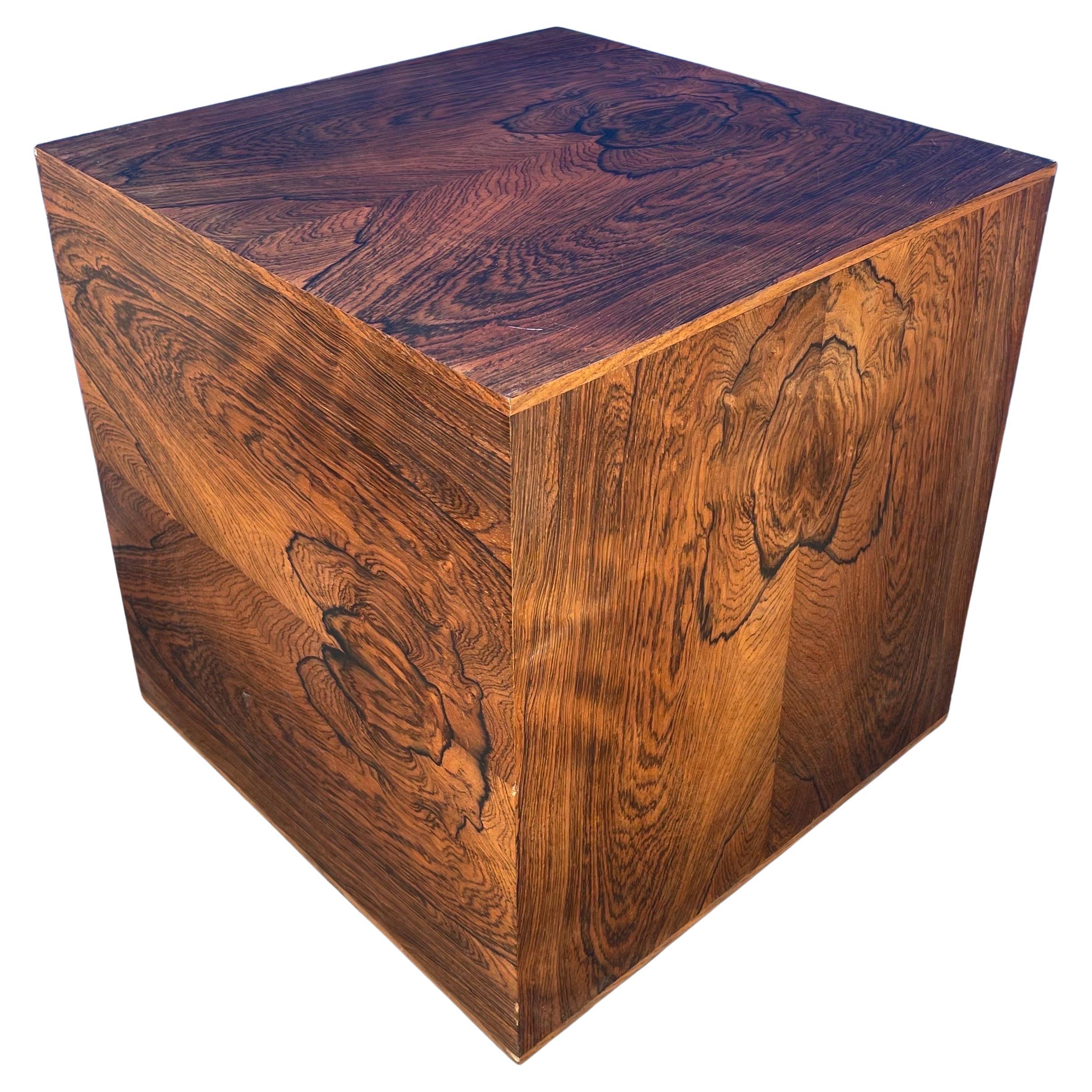 Scandinavian Modern Danish Modern Rosewood Cube Side Table For Sale