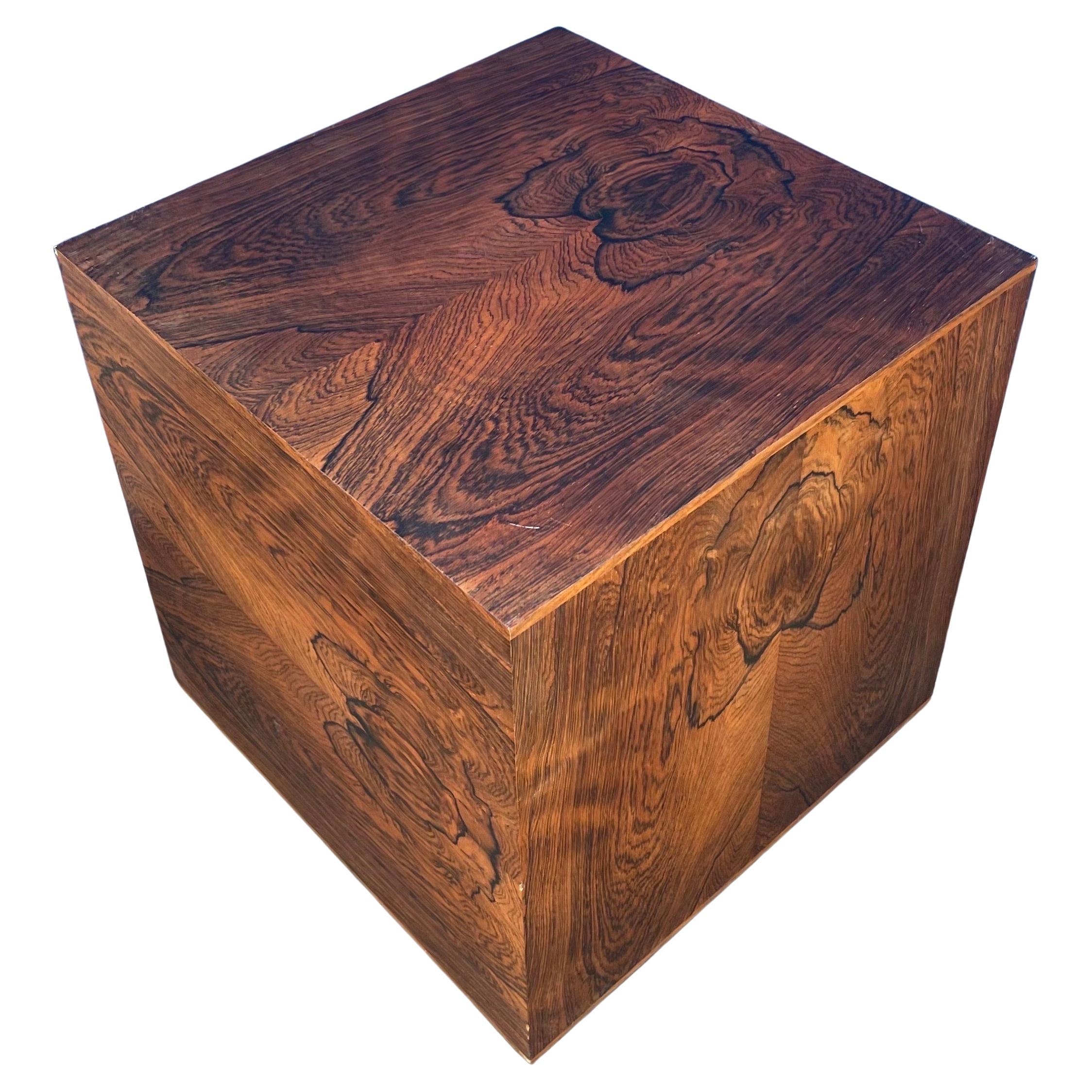 Danish Modern Rosewood Cube Side Table For Sale