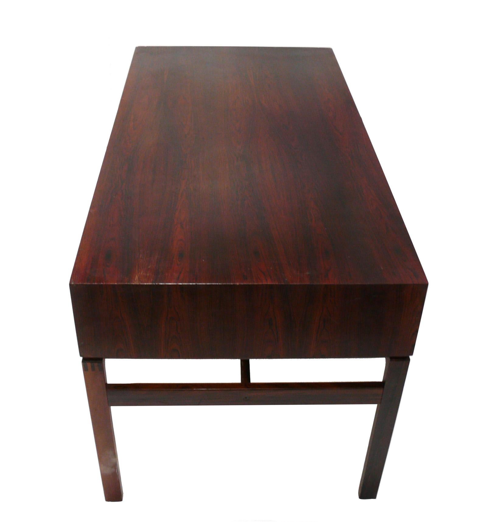 Mid-Century Modern Danish Modern Rosewood Desk by Arne Wahl Iversen Refinished