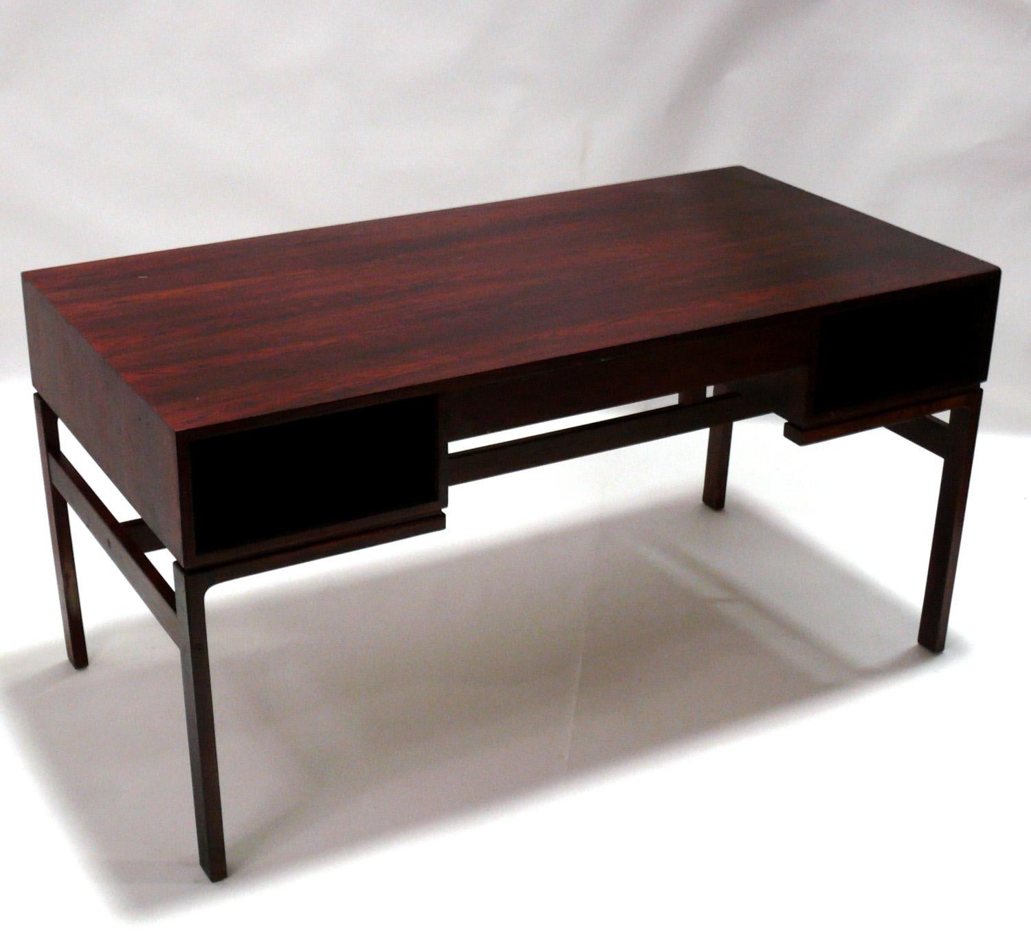 Mid-20th Century Danish Modern Rosewood Desk by Arne Wahl Iversen Refinished