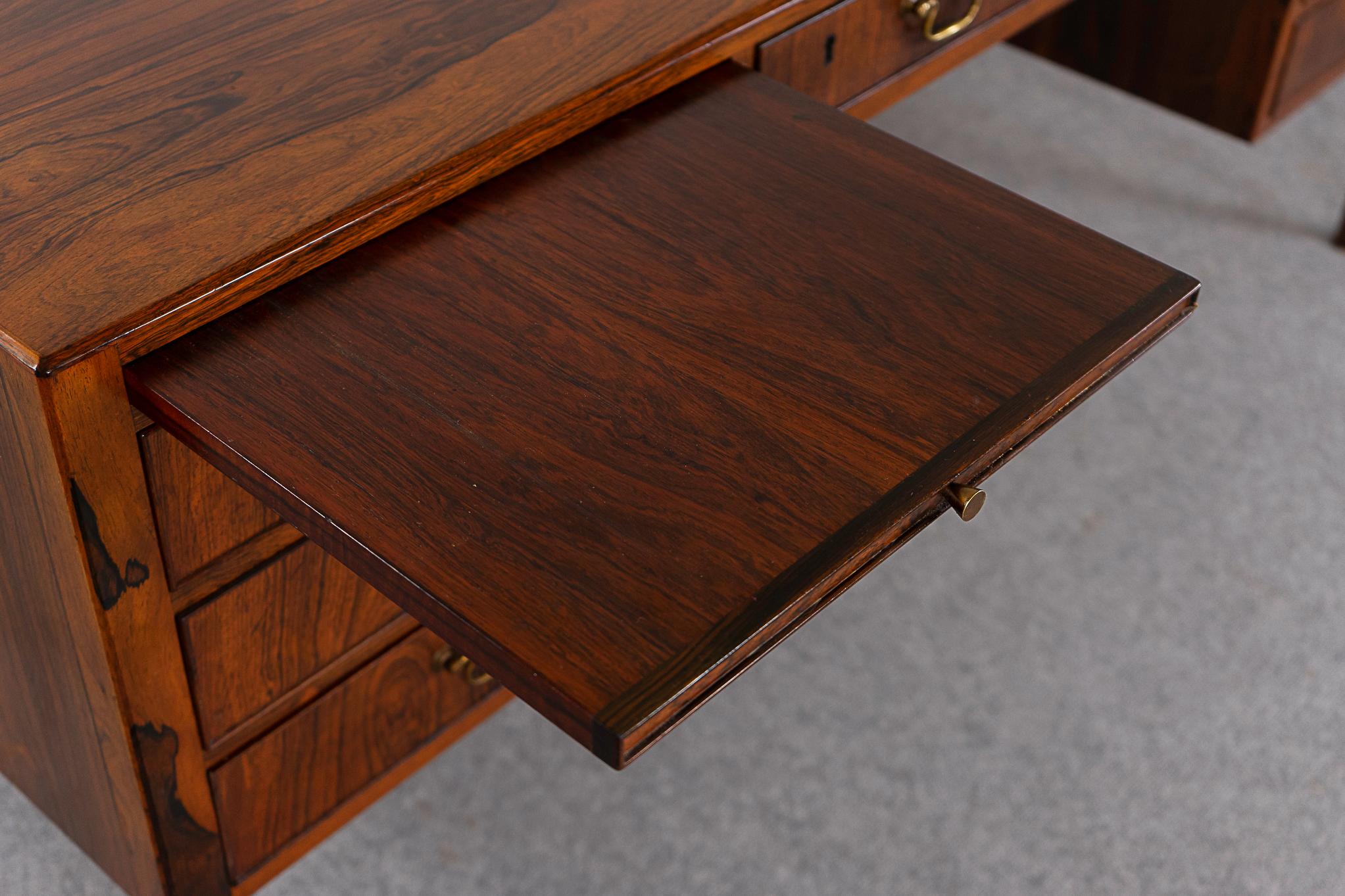 Veneer Danish Modern Rosewood Desk by Ole Wanscher 