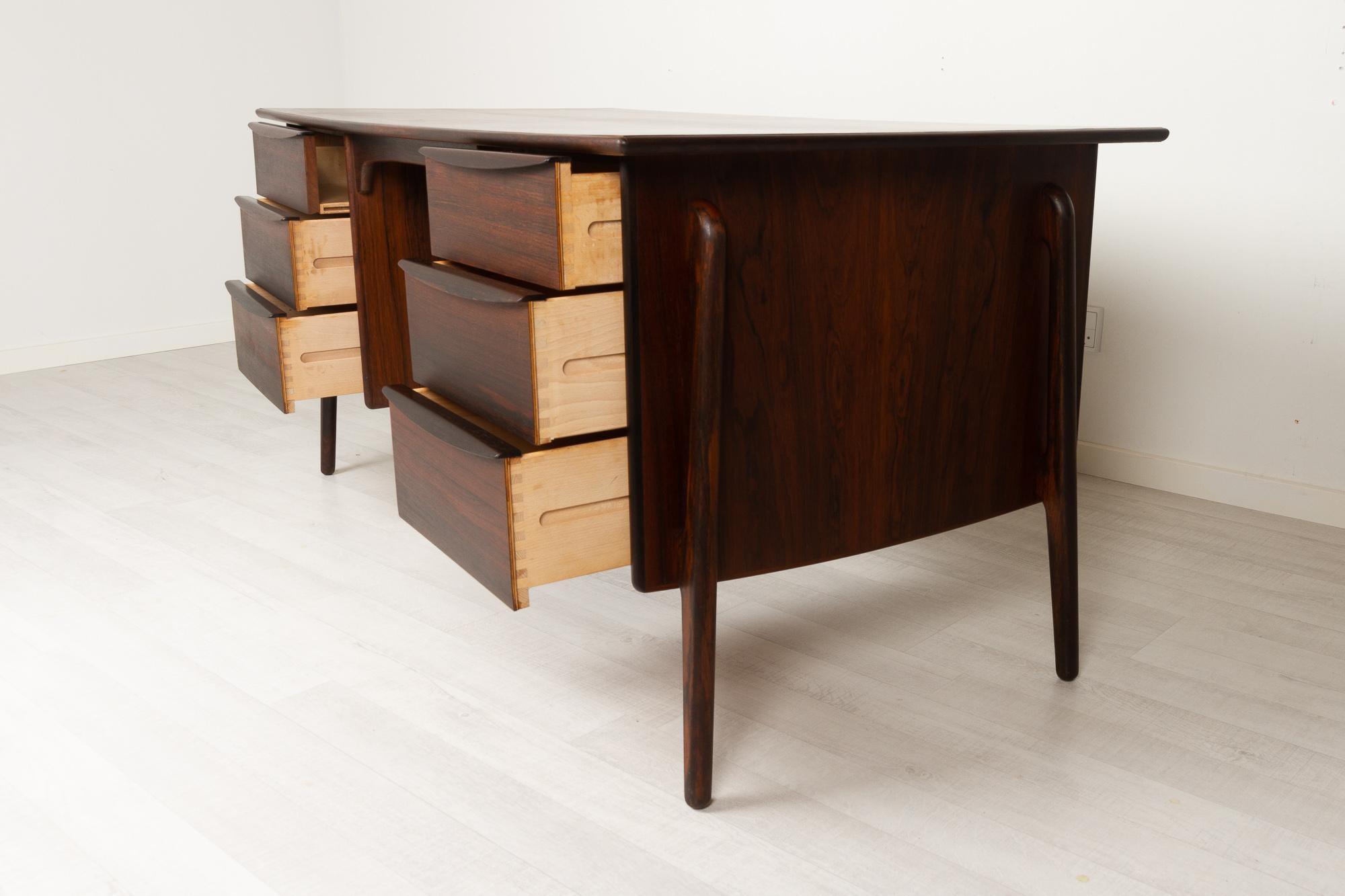 Danish Modern Rosewood Desk by Svend Aage Madsen 1960s 6