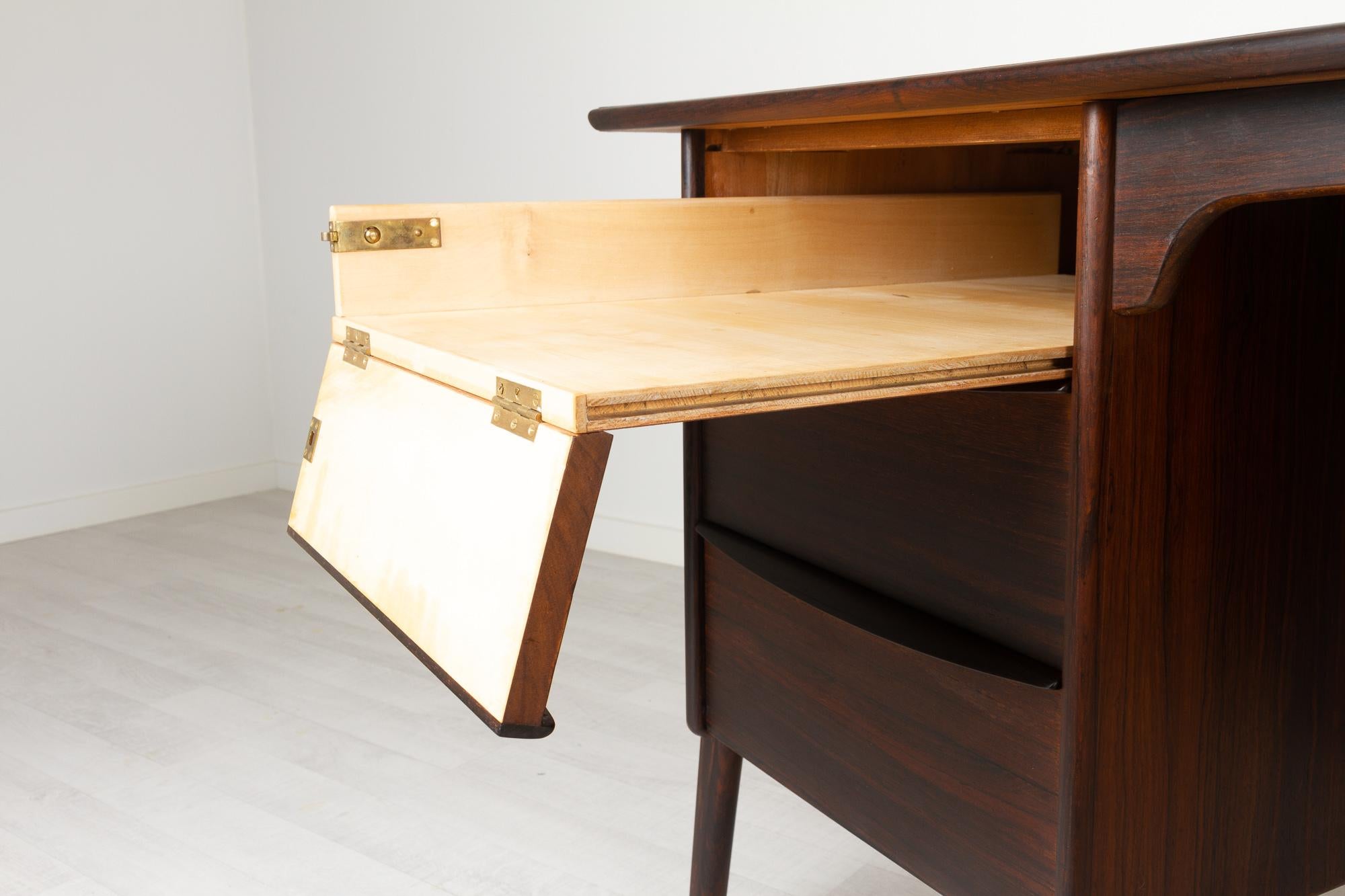 Danish Modern Rosewood Desk by Svend Aage Madsen 1960s 8