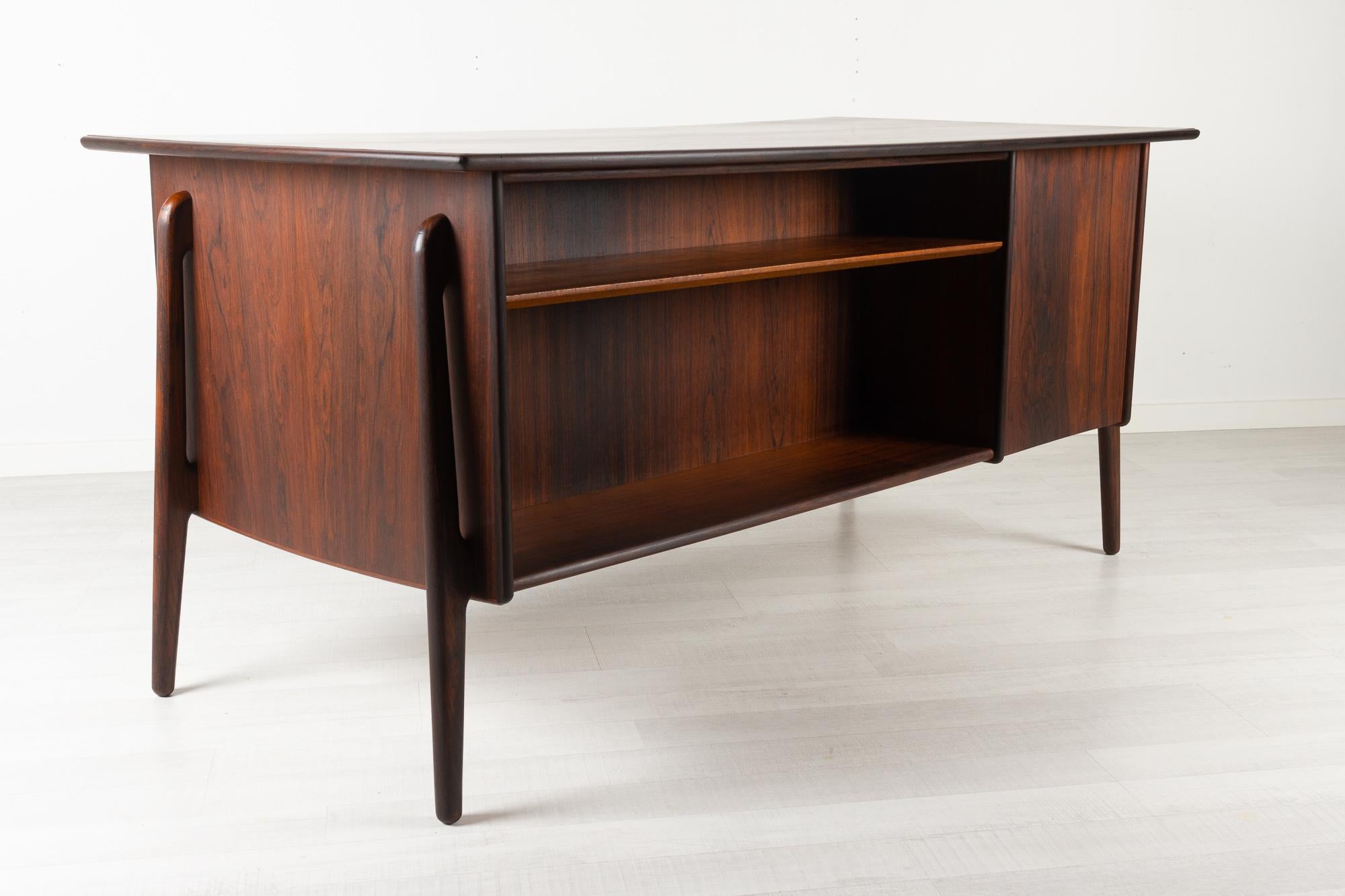 Danish Modern Rosewood Desk by Svend Aage Madsen 1960s 3