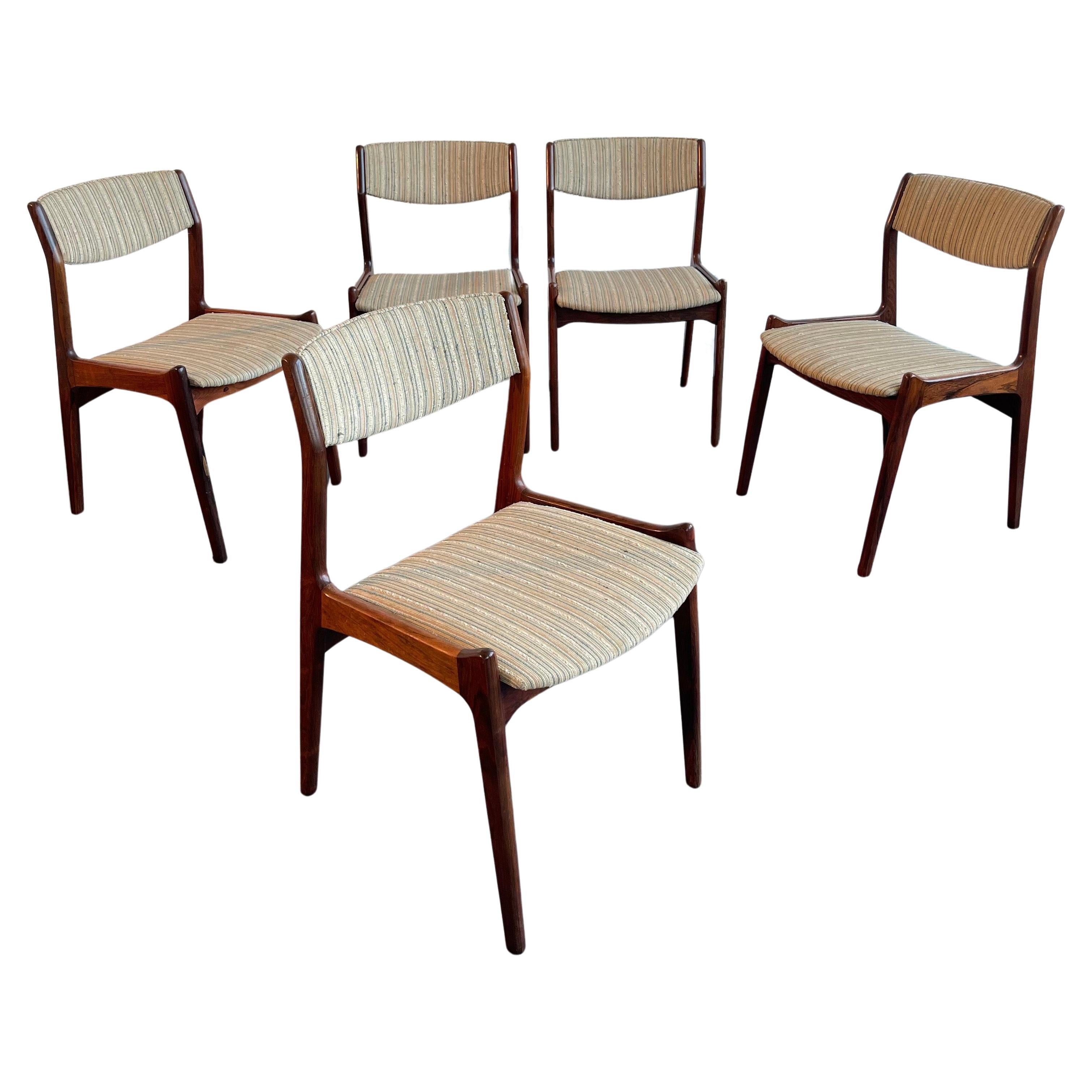 Chaises de salle à manger danoises modernes en palissandre par Erik Buch pour Sorø Stolefabrik
