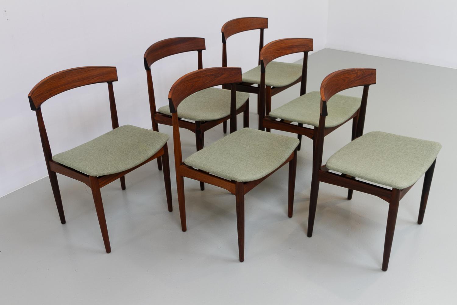 Danish Modern Rosewood Dining Chairs by Johannes Andersen, 1960s. Set of 6. In Good Condition In Asaa, DK