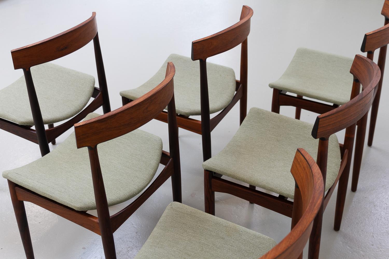Mid-20th Century Danish Modern Rosewood Dining Chairs by Johannes Andersen, 1960s. Set of 6.