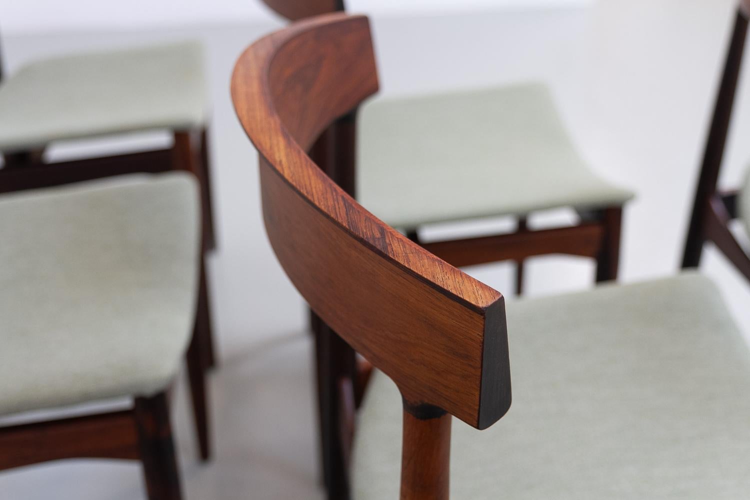 Danish Modern Rosewood Dining Chairs by Johannes Andersen, 1960s. Set of 6. 2