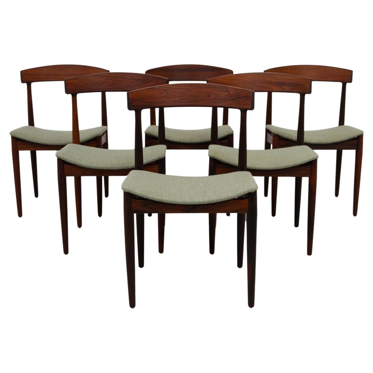 Danish Modern Rosewood Dining Chairs by Johannes Andersen, 1960s. Set of 6.