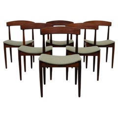 Danish Modern Rosewood Dining Chairs by Johannes Andersen, 1960s. Set of 6.