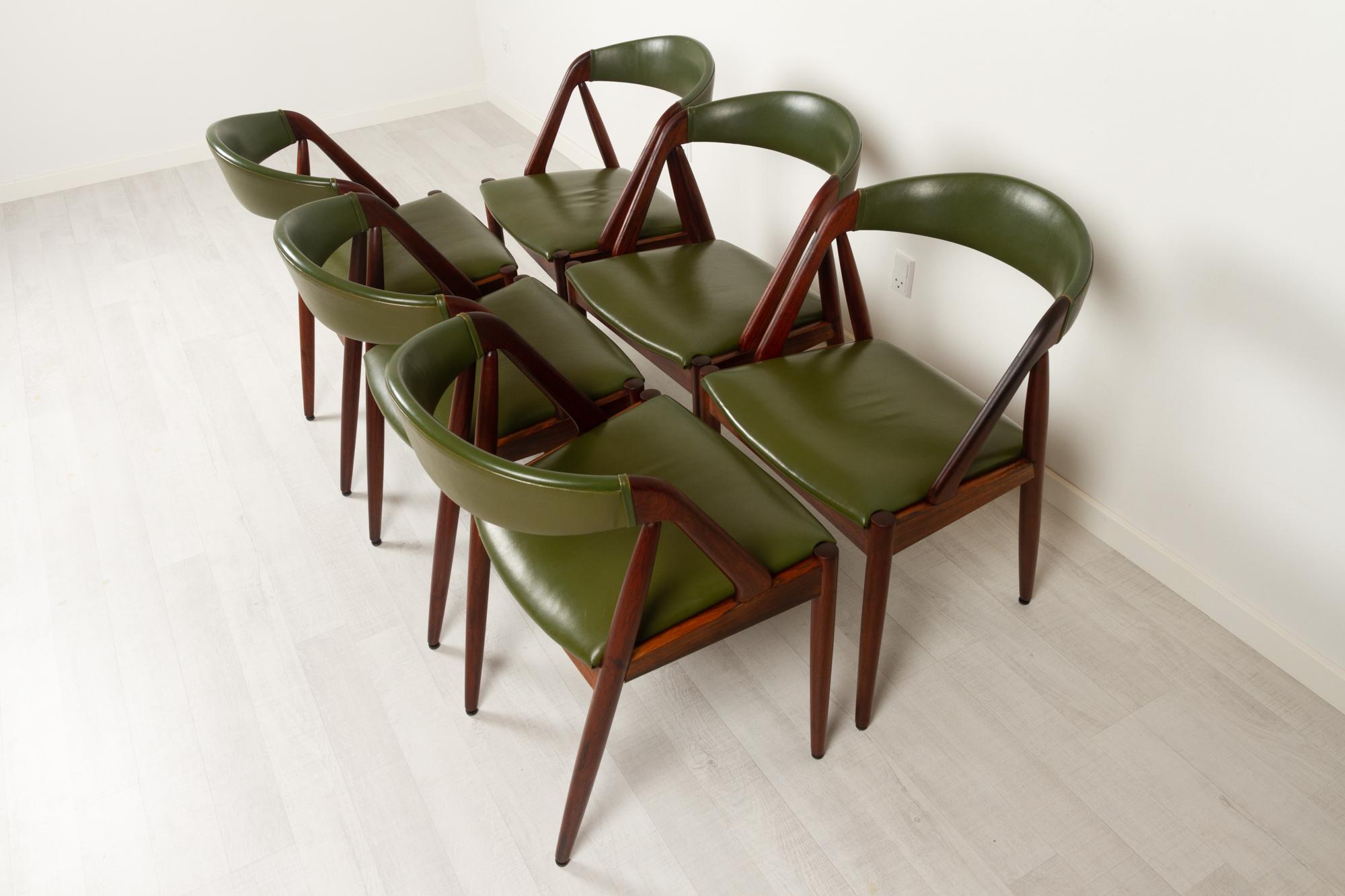 Danish Modern Rosewood Dining Chairs by Kai Kristiansen 1960s, Set of 6 10