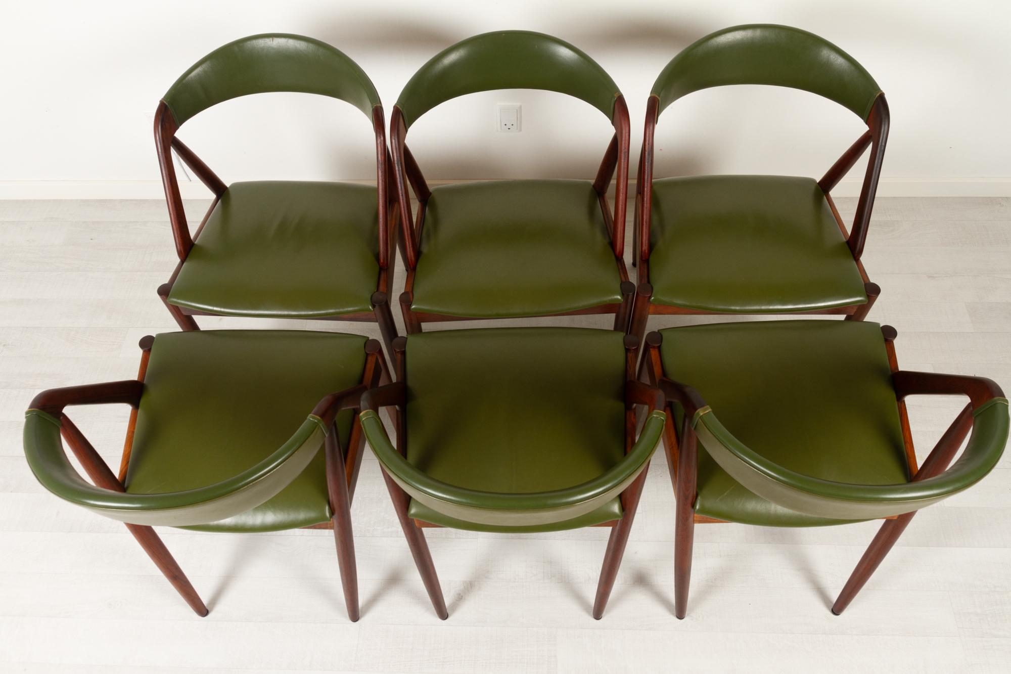 Danish Modern Rosewood Dining Chairs by Kai Kristiansen 1960s, Set of 6 11