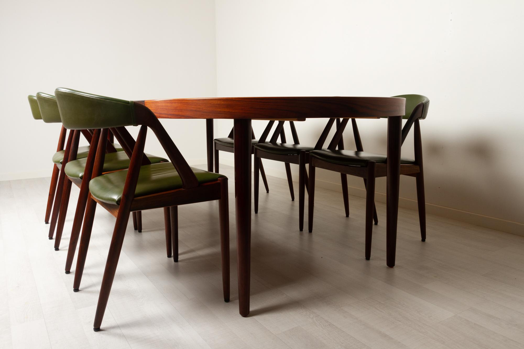 Danish Modern Rosewood Dining Chairs by Kai Kristiansen 1960s, Set of 6 14
