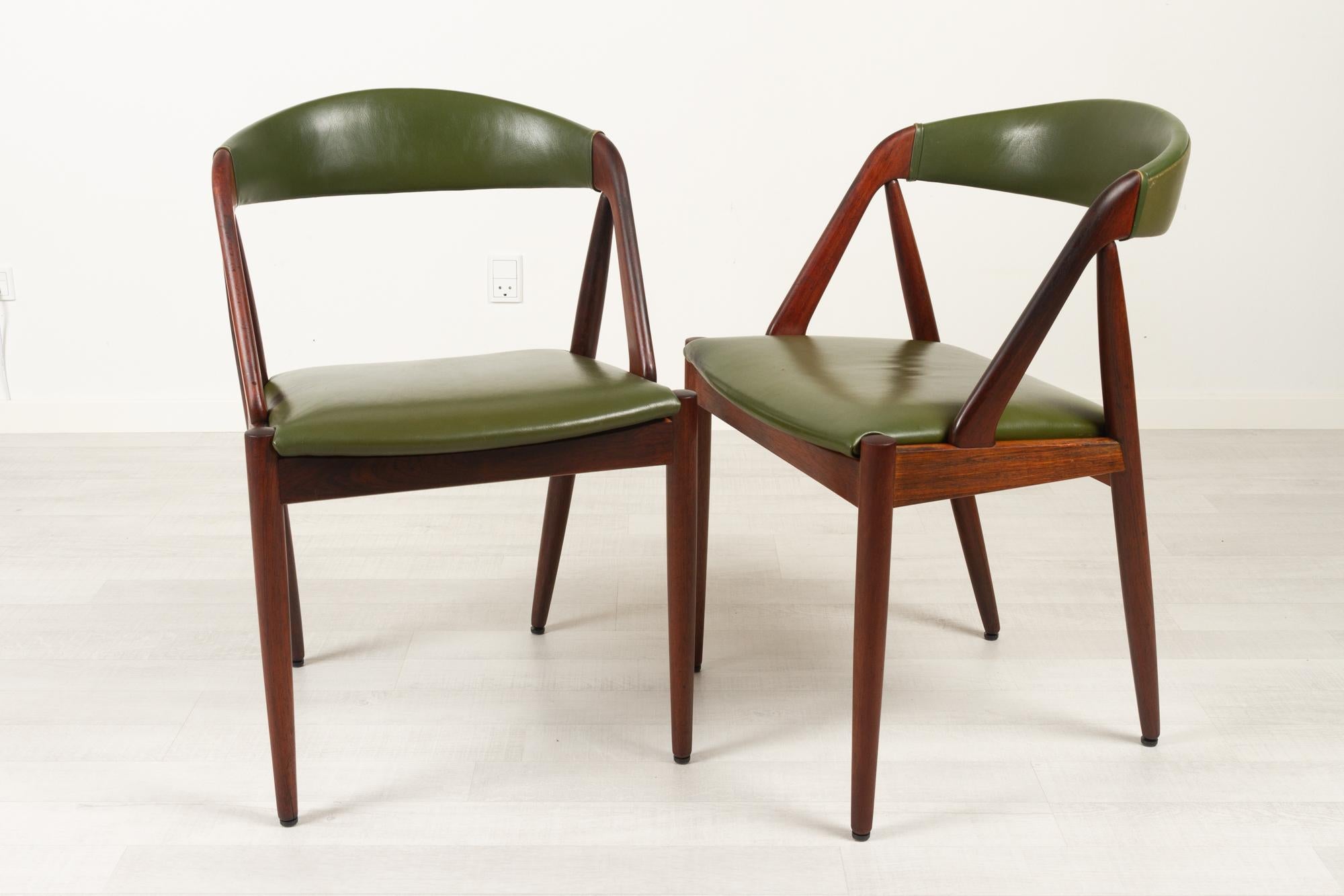 Mid-20th Century Danish Modern Rosewood Dining Chairs by Kai Kristiansen 1960s, Set of 6