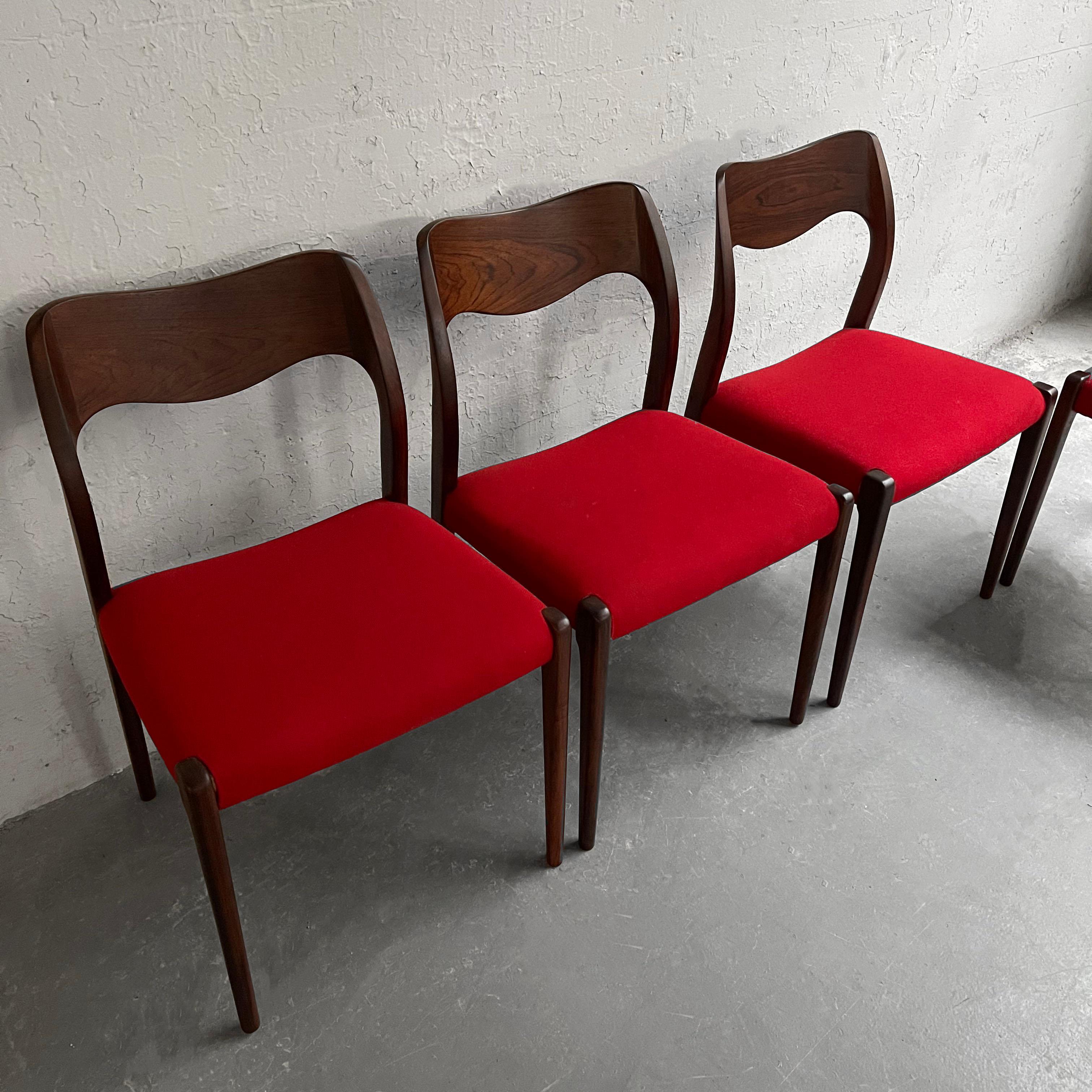 Danish Modern Rosewood Dining Chairs by Niels Moller 2