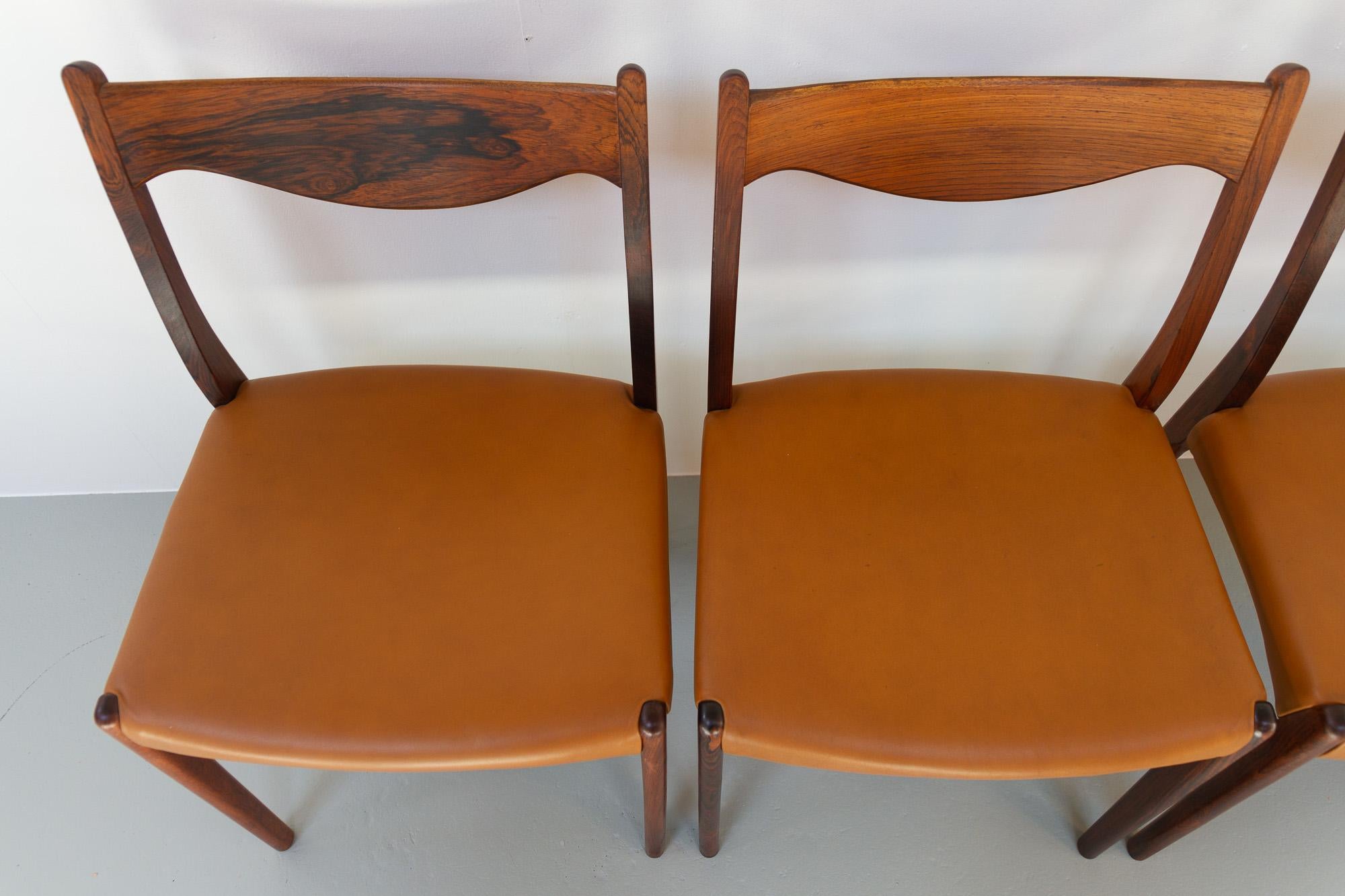 Danish Modern Rosewood Dining Room Chairs GS61 by Arne Wahl Iversen, 1950s 4