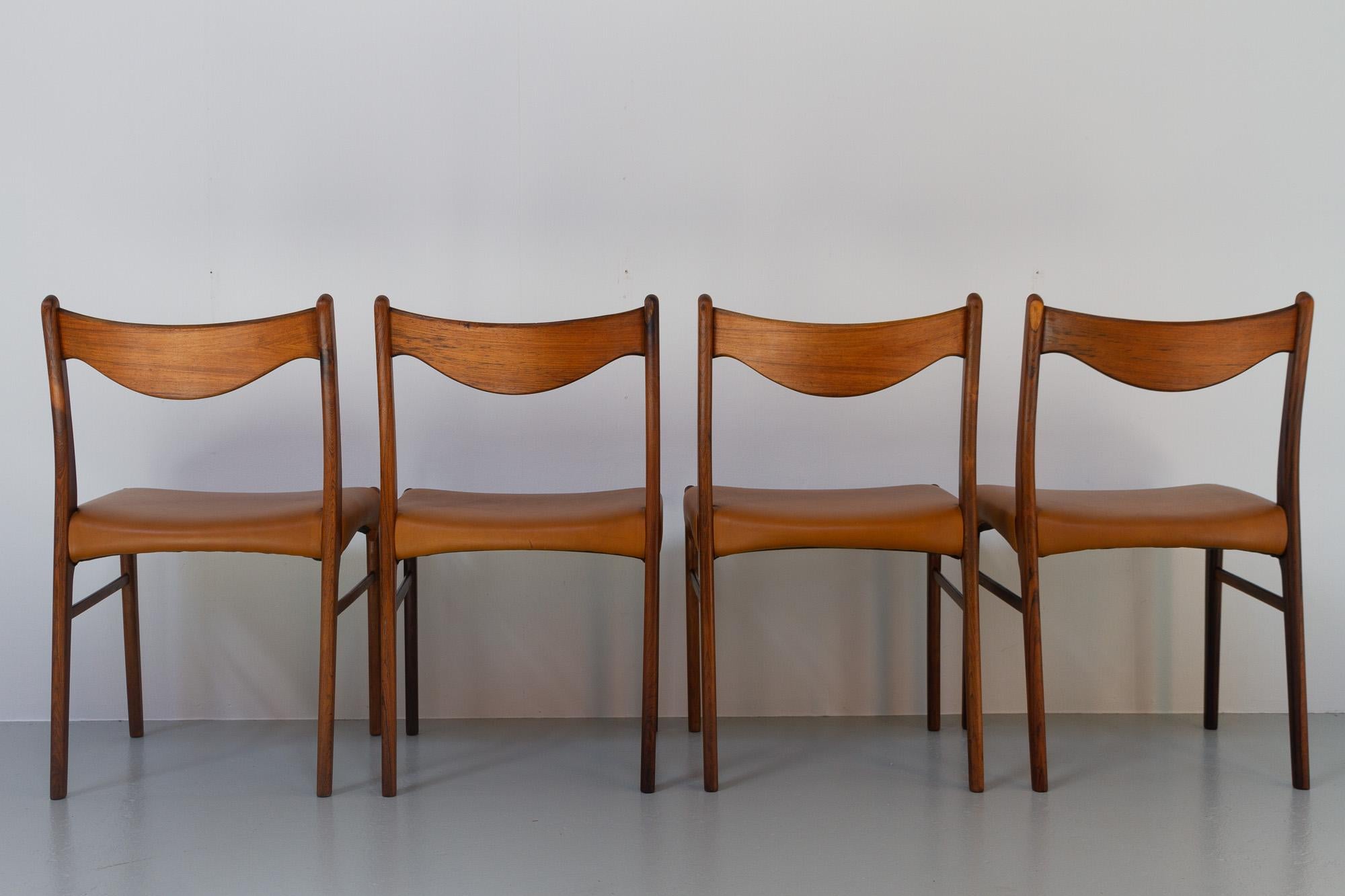 Danish Modern Rosewood Dining Room Chairs GS61 by Arne Wahl Iversen, 1950s 5