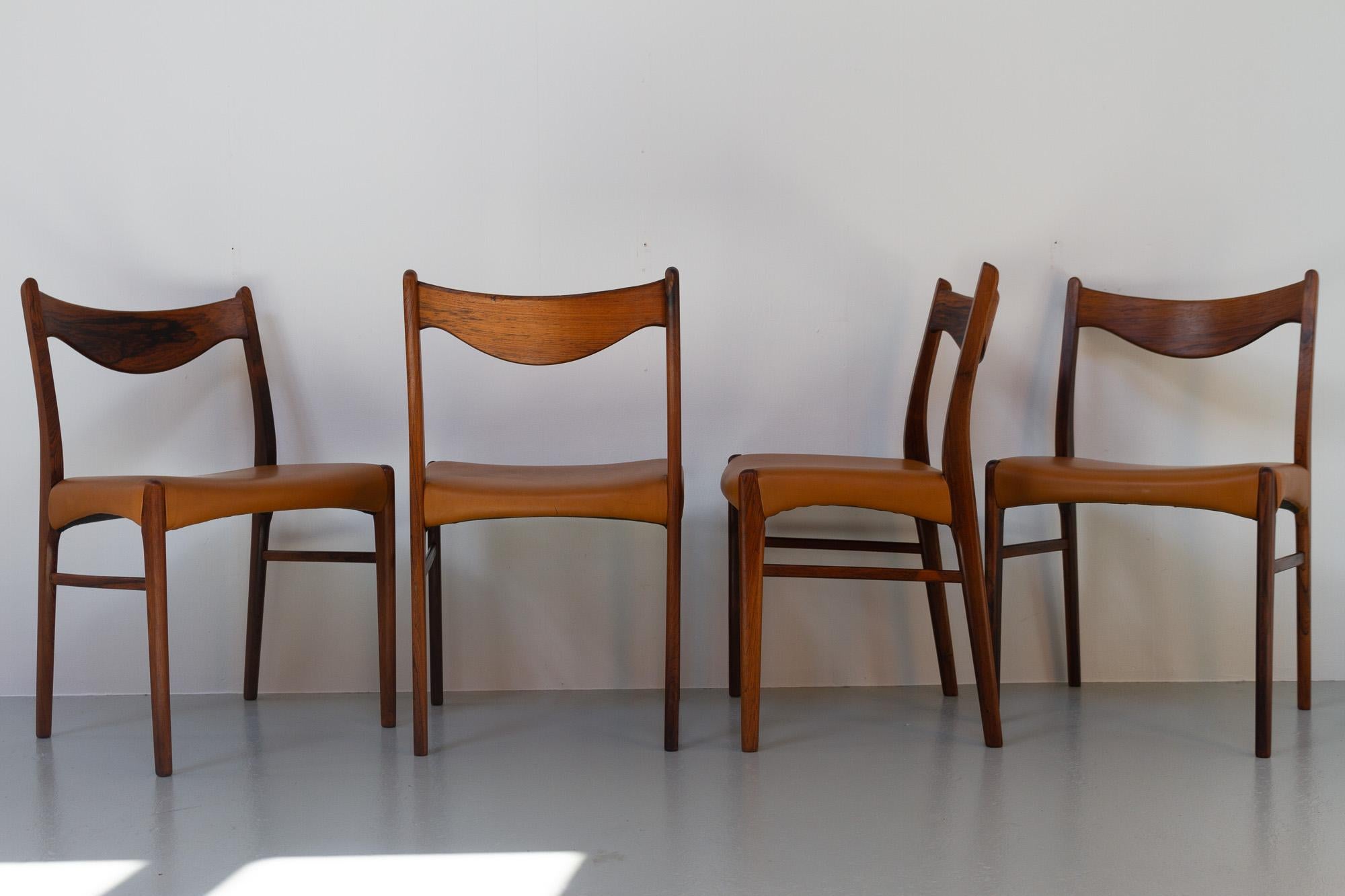 Danish Modern Rosewood Dining Room Chairs GS61 by Arne Wahl Iversen, 1950s 8