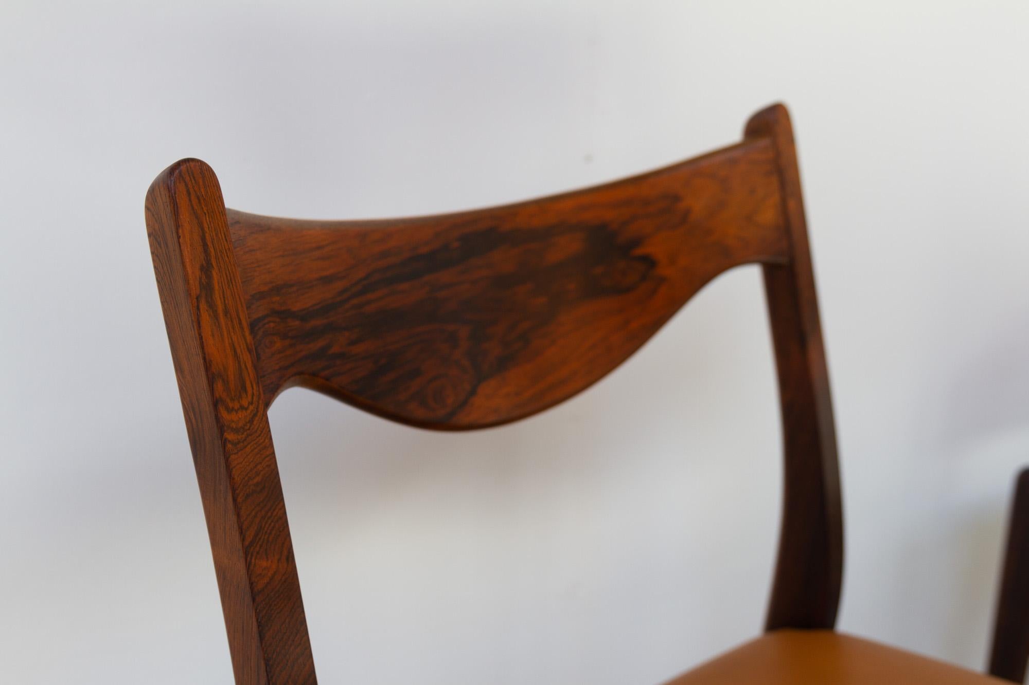 Danish Modern Rosewood Dining Room Chairs GS61 by Arne Wahl Iversen, 1950s 9