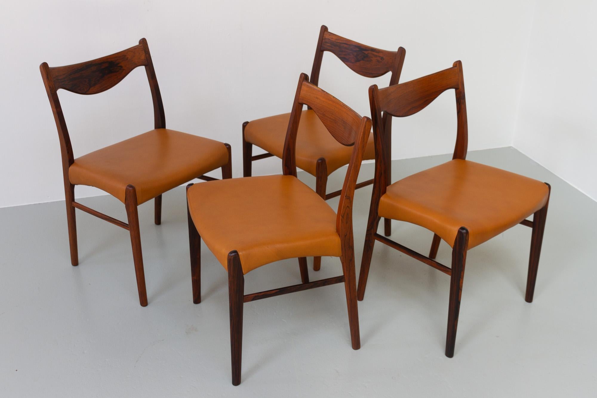 Danish Modern Rosewood Dining Room Chairs GS61 by Arne Wahl Iversen, 1950s 10