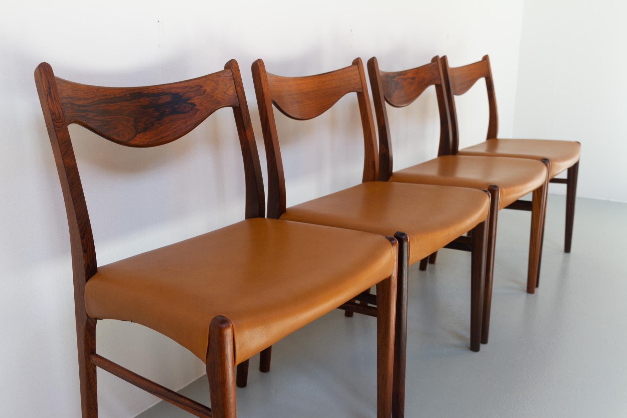 Danish Modern Rosewood Dining Room Chairs GS61 by Arne Wahl Iversen, 1950s 1