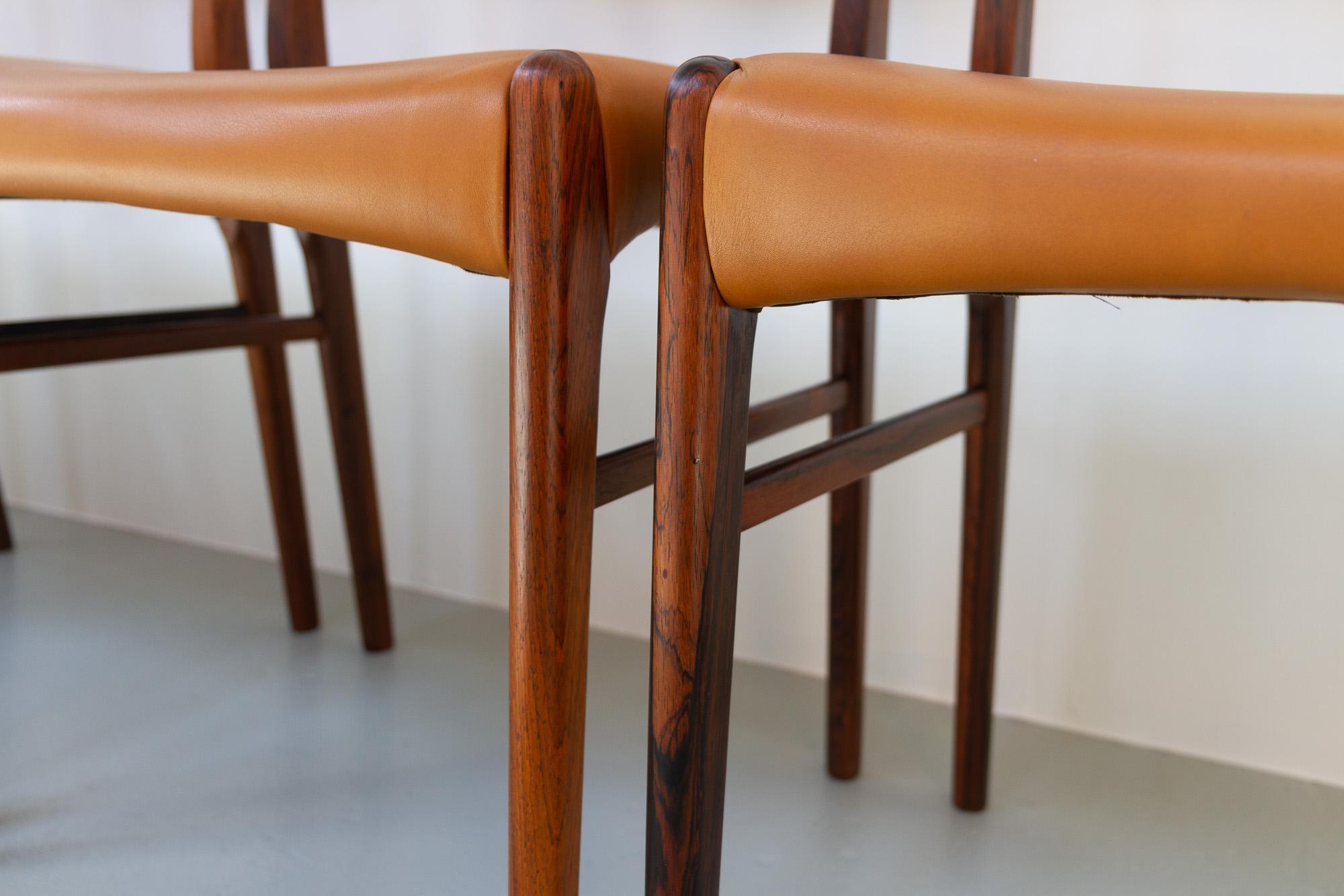 Danish Modern Rosewood Dining Room Chairs GS61 by Arne Wahl Iversen, 1950s 2