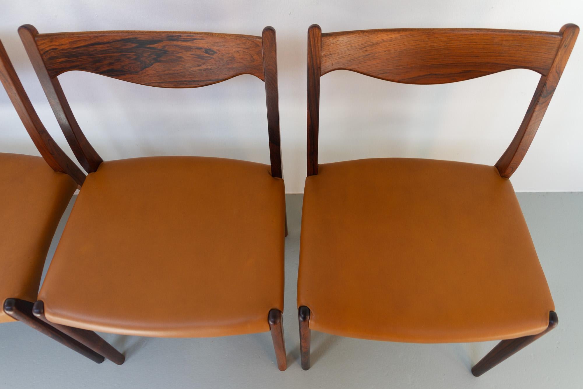 Danish Modern Rosewood Dining Room Chairs GS61 by Arne Wahl Iversen, 1950s 3