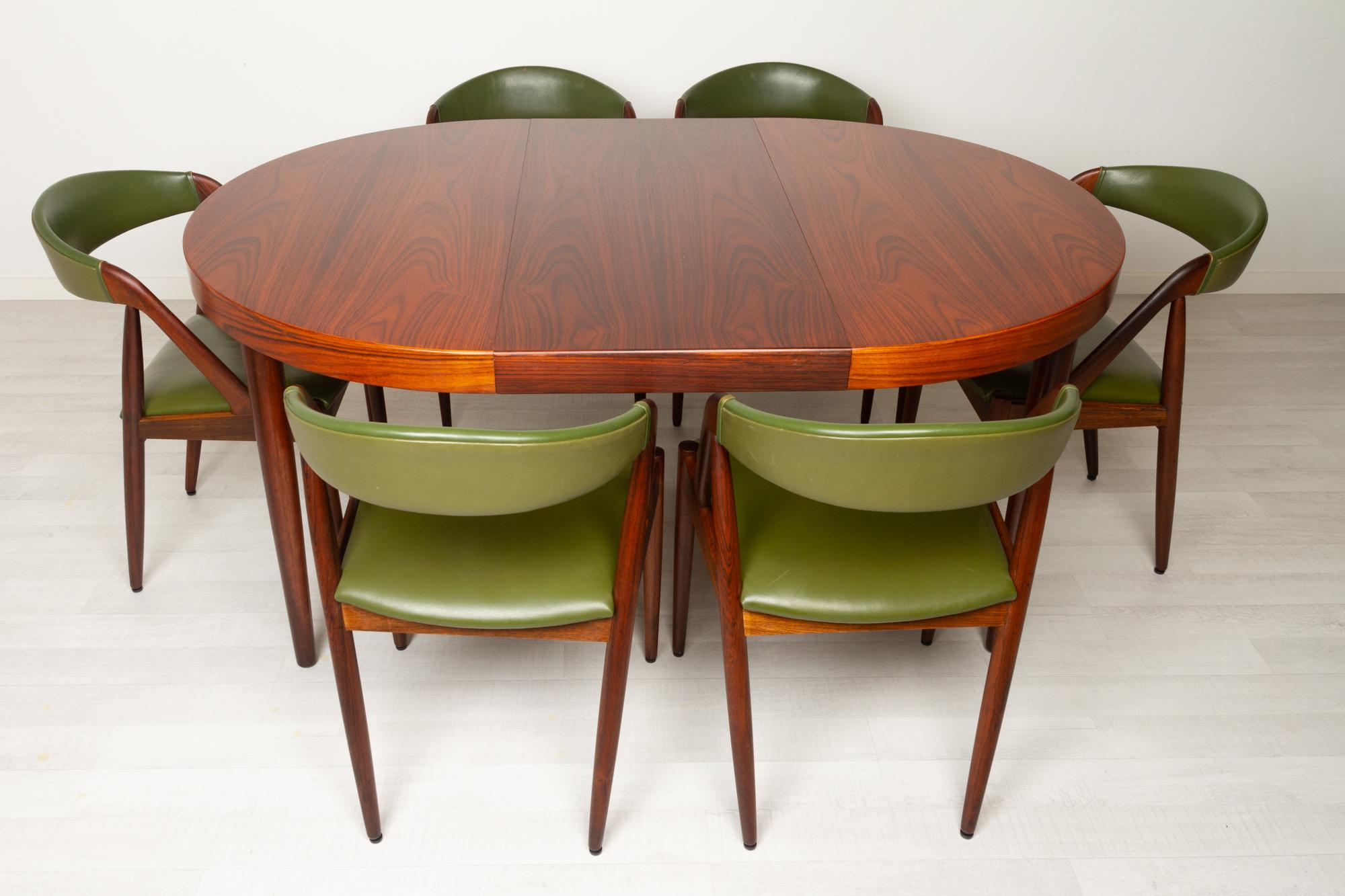 1960s wood dining table and chairs