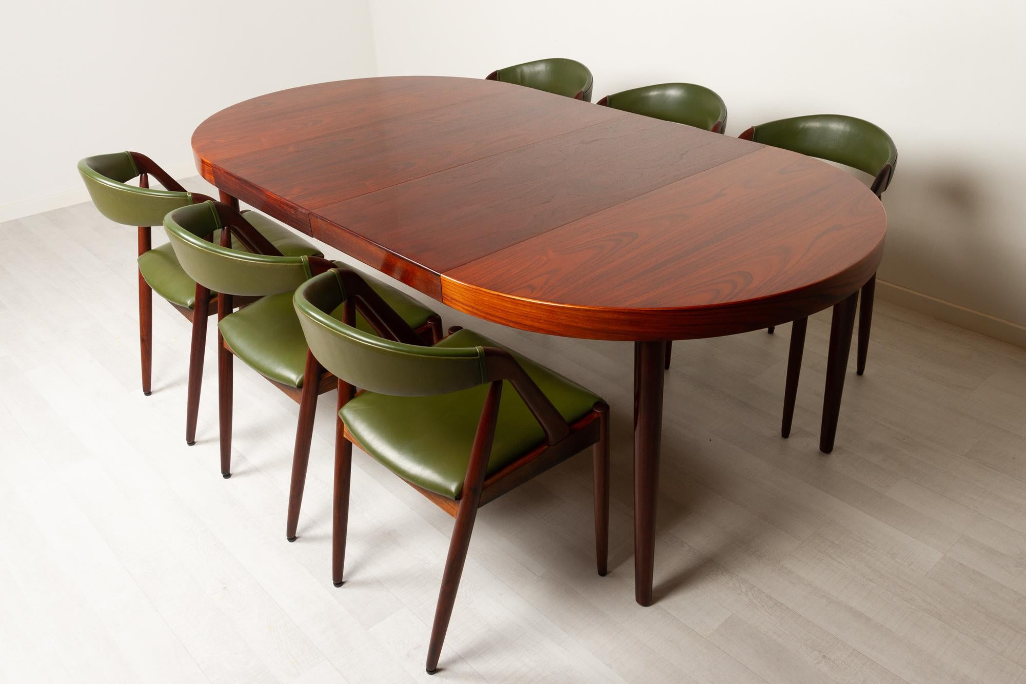 Danish Modern Rosewood Dining Room Set by Kai Kristiansen 1960s In Good Condition In Asaa, DK